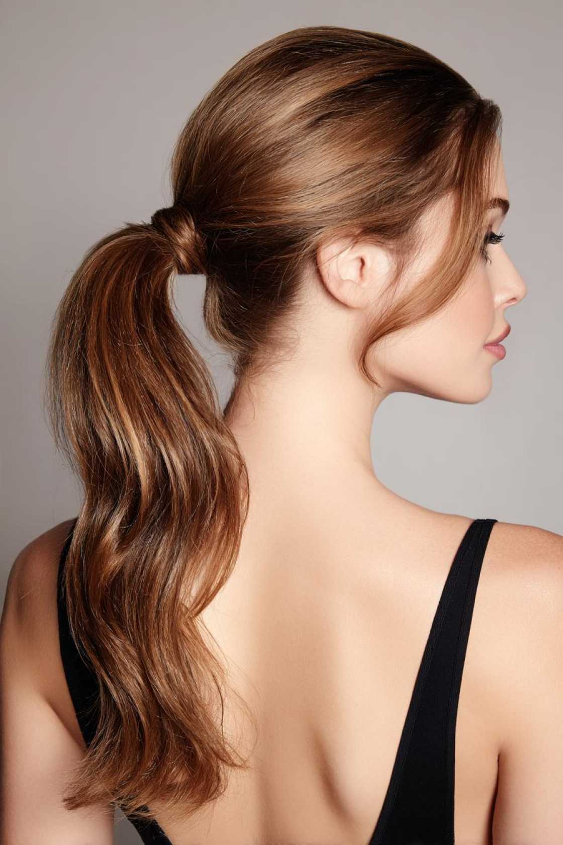 15+ Quick Beach Day Hair Looks (Claw Clips & Bubble Ponies!) - 14. Low Ponytail