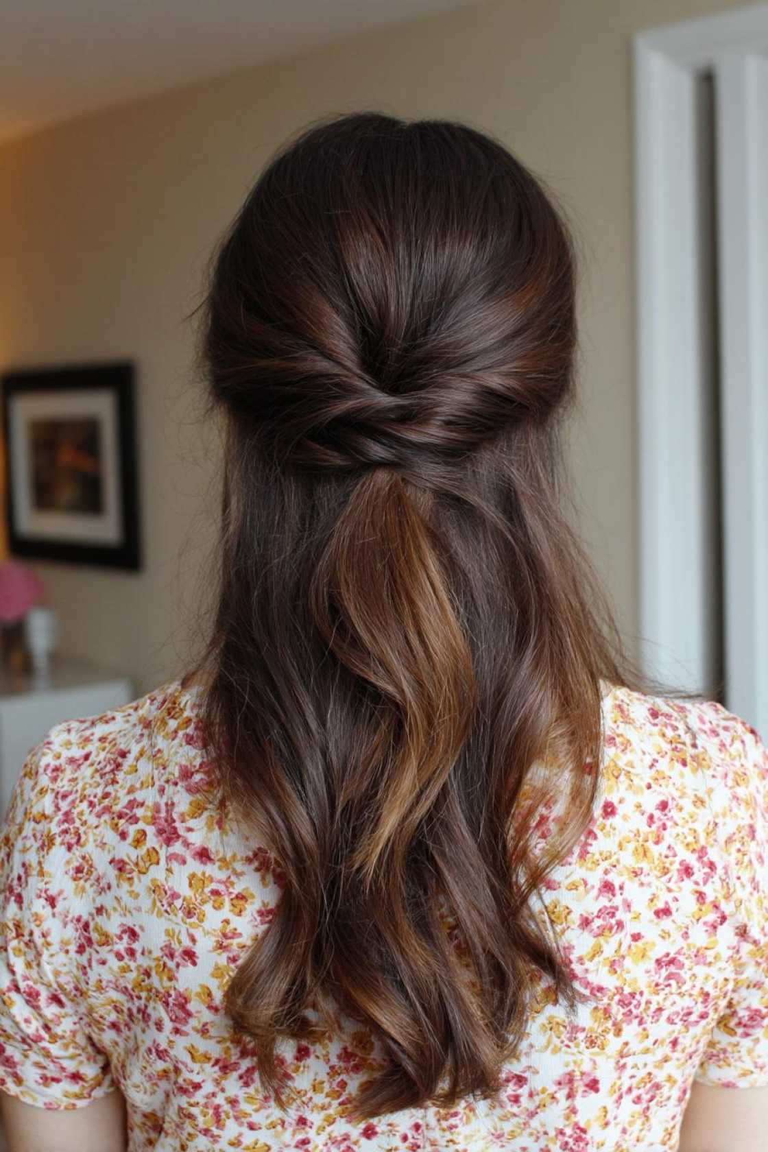 17+ Easy Summer Hairstyles (Claw Clips & Beachy Waves!) - 11. Twist Back Half-Up