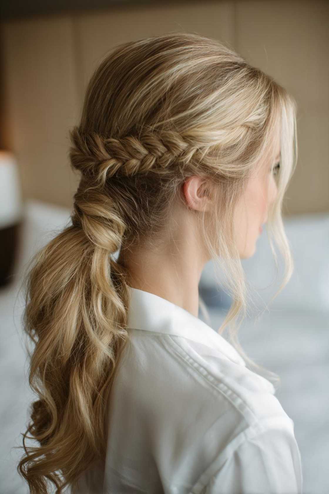 17+ Easy Summer Hairstyles (Claw Clips & Beachy Waves!) - 9. Low Braided Ponytail