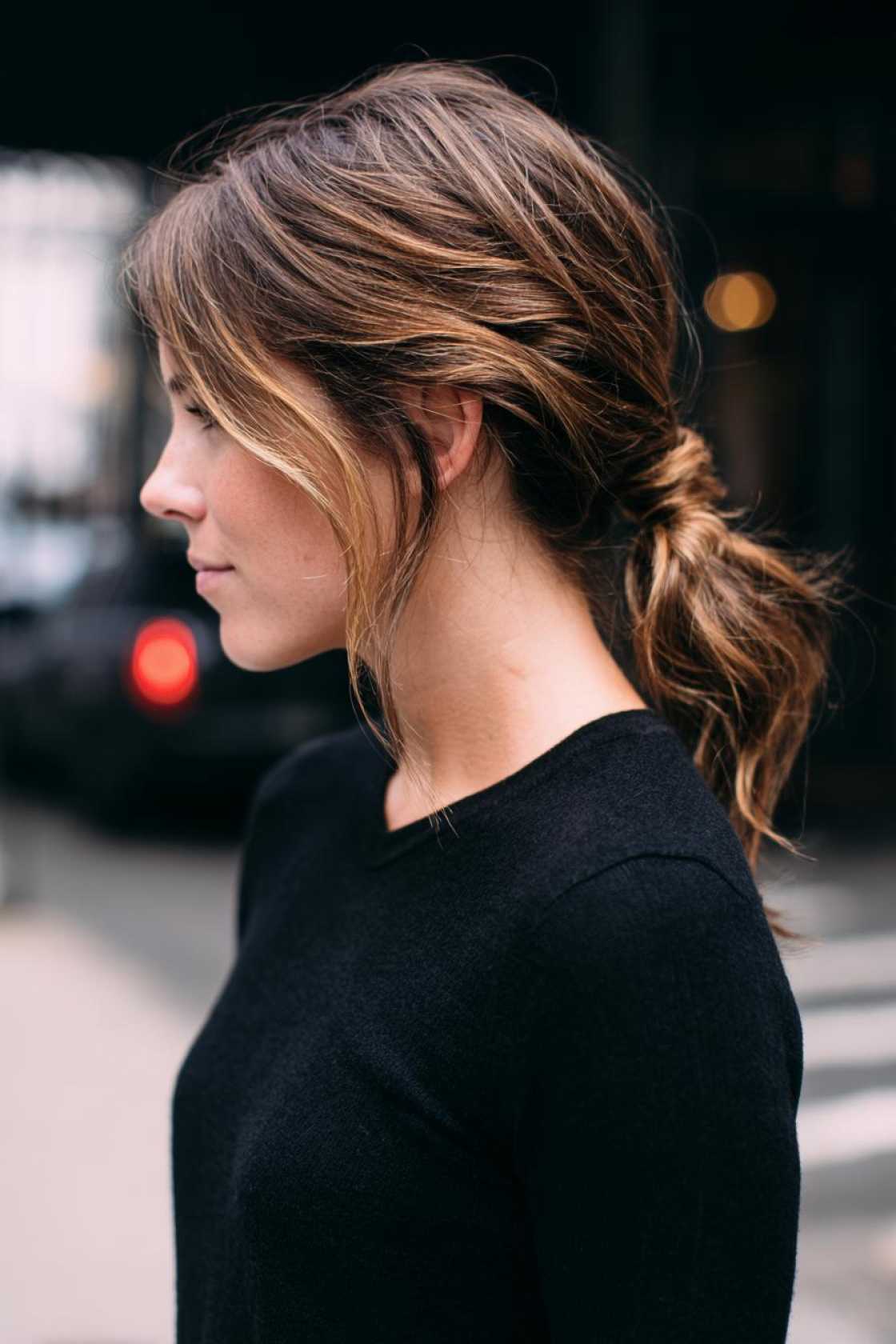 19+ Cute Ways to Wear Your Hair Up (Top Knots & Face-Framing Looks!) - 9. Twisted Side Ponytail