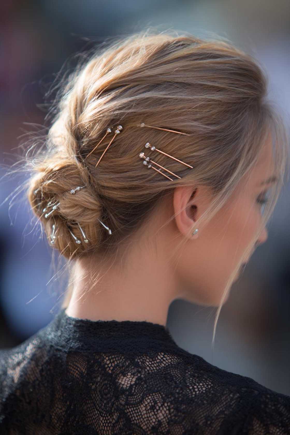 19+ Cute Ways to Wear Your Hair Up (Top Knots & Face-Framing Looks!) - 6. Updo with Bobby Pin Details