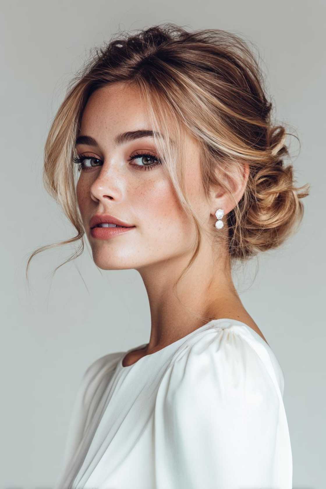 19+ Cute Ways to Wear Your Hair Up (Top Knots & Face-Framing Looks!) - 15. Low Bun with Face-Framing Strands