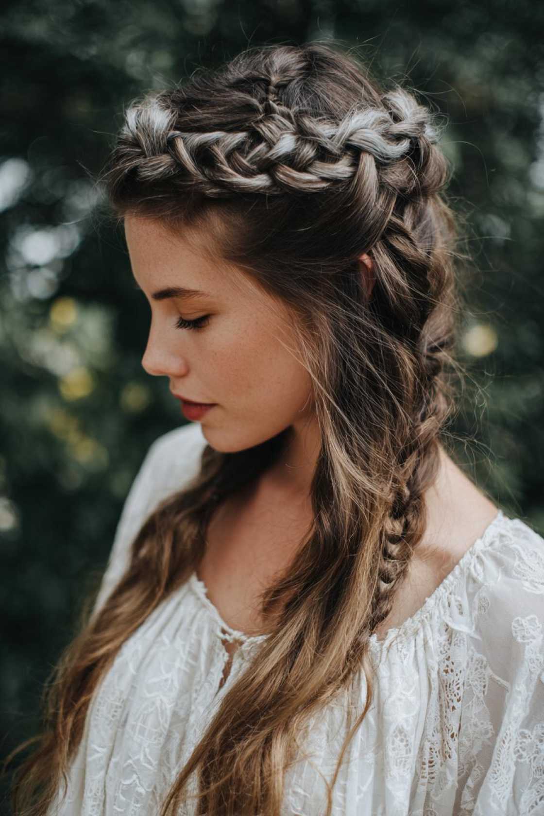 19+ Cute Ways to Wear Your Hair Up (Top Knots & Face-Framing Looks!) - 14. Braided Crown