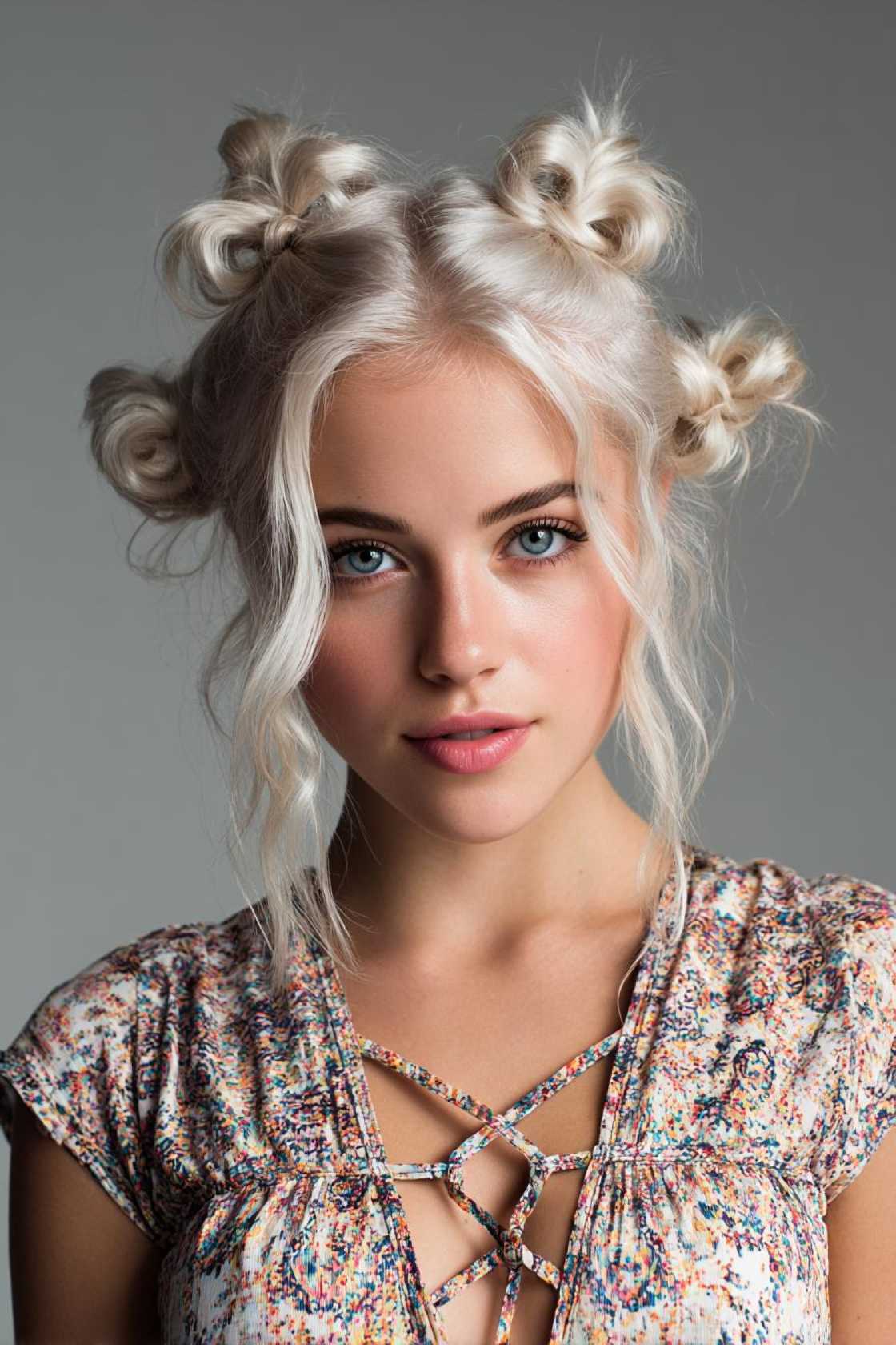 21+ Cute & Waterproof Hair Ideas for the Beach (Buns & Wraaps) - 5. Multiple Mini Buns