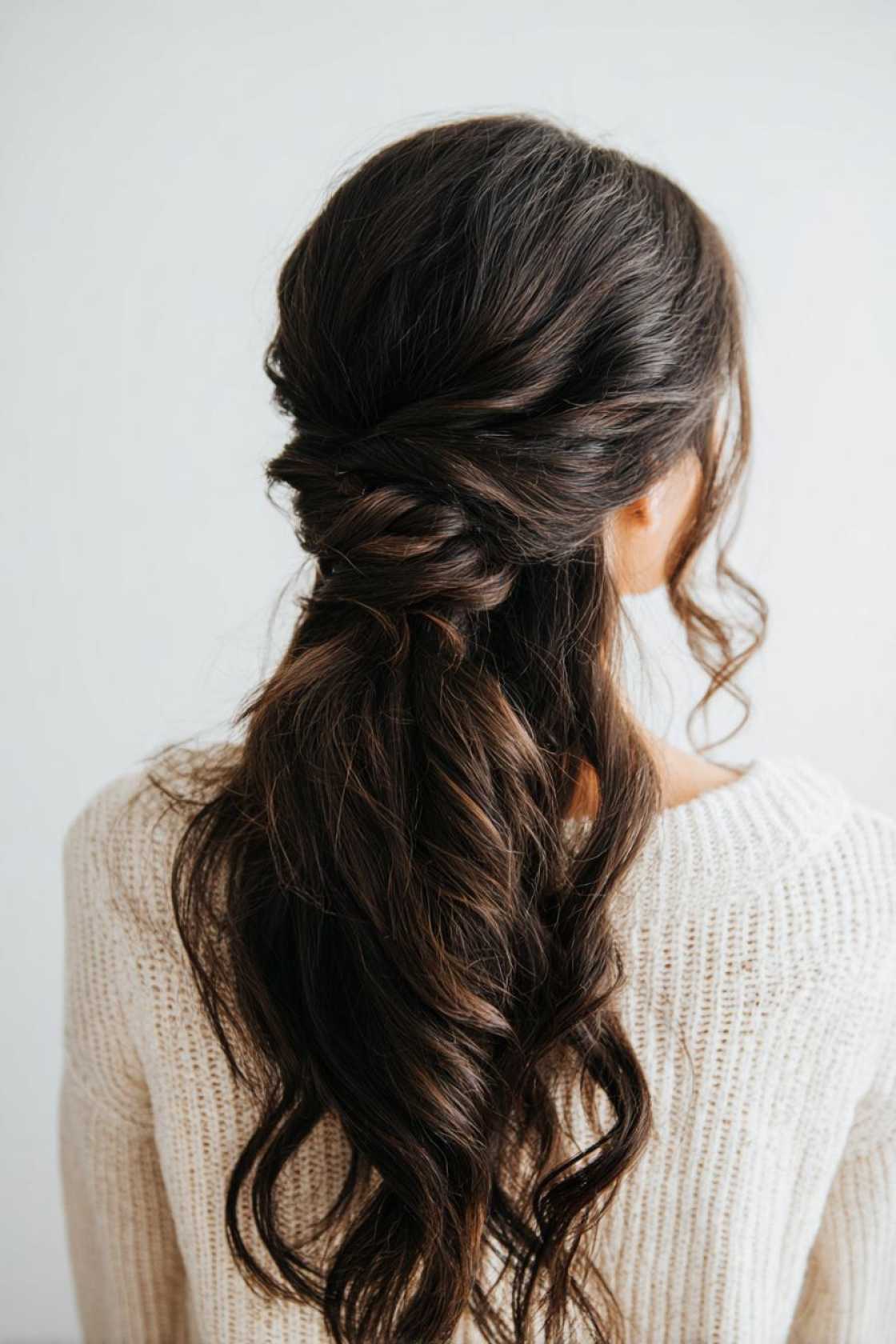 23+ Effortless Messy Claw Clip Hairstyles (Quick Twists & Buns!) - 24. The Quick Half-Up Twist