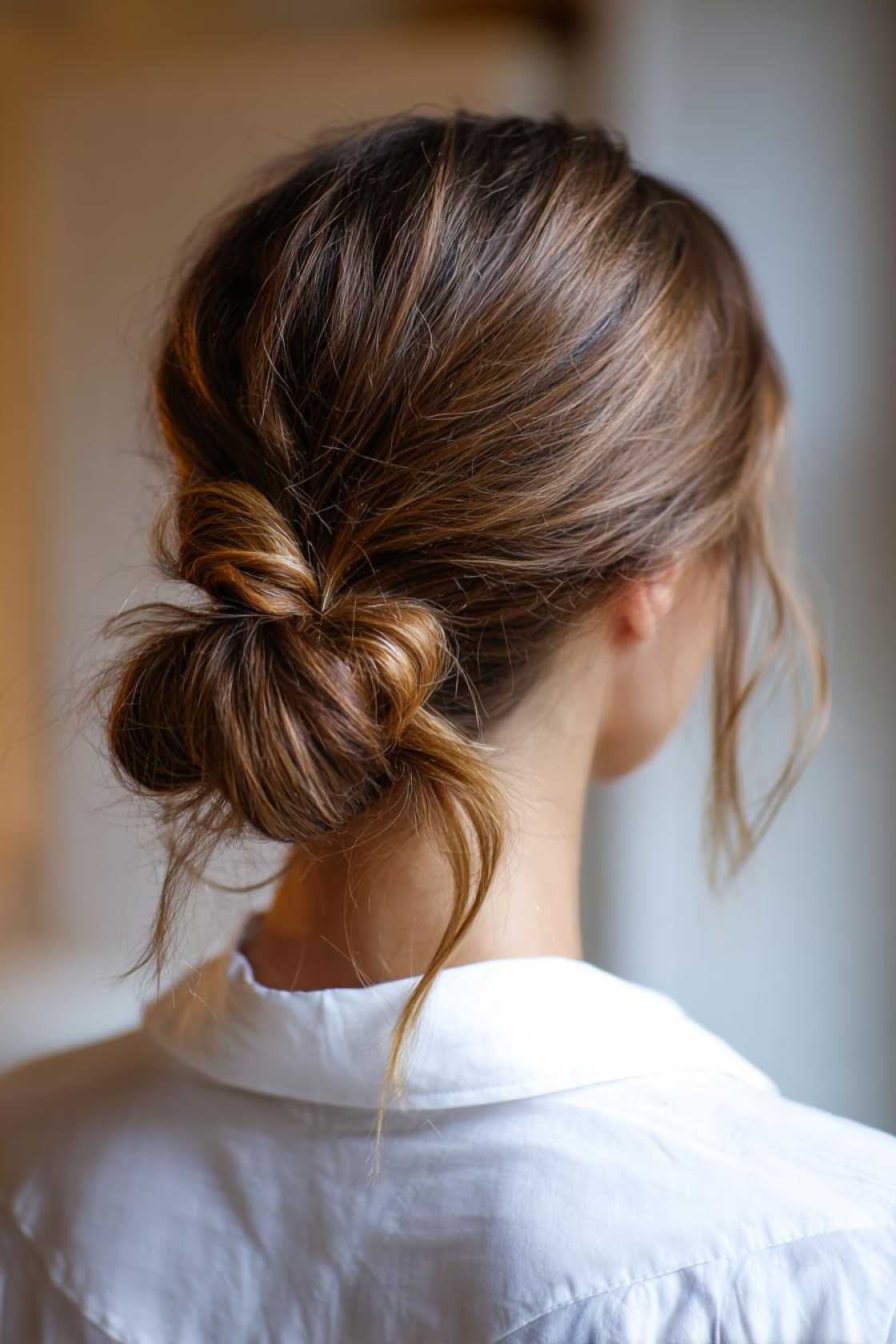 23+ Effortless Messy Claw Clip Hairstyles (Quick Twists & Buns!) - 10. The Low Knot