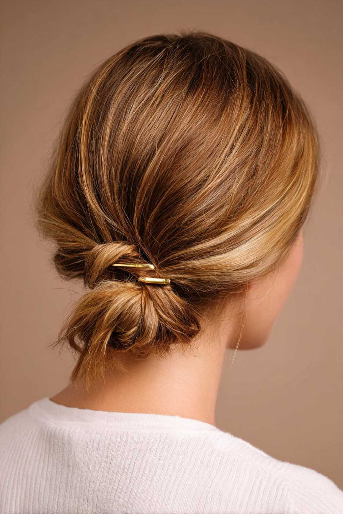 23+ Effortless Messy Claw Clip Hairstyles (Quick Twists & Buns!) - 3. Twisted Low Bun