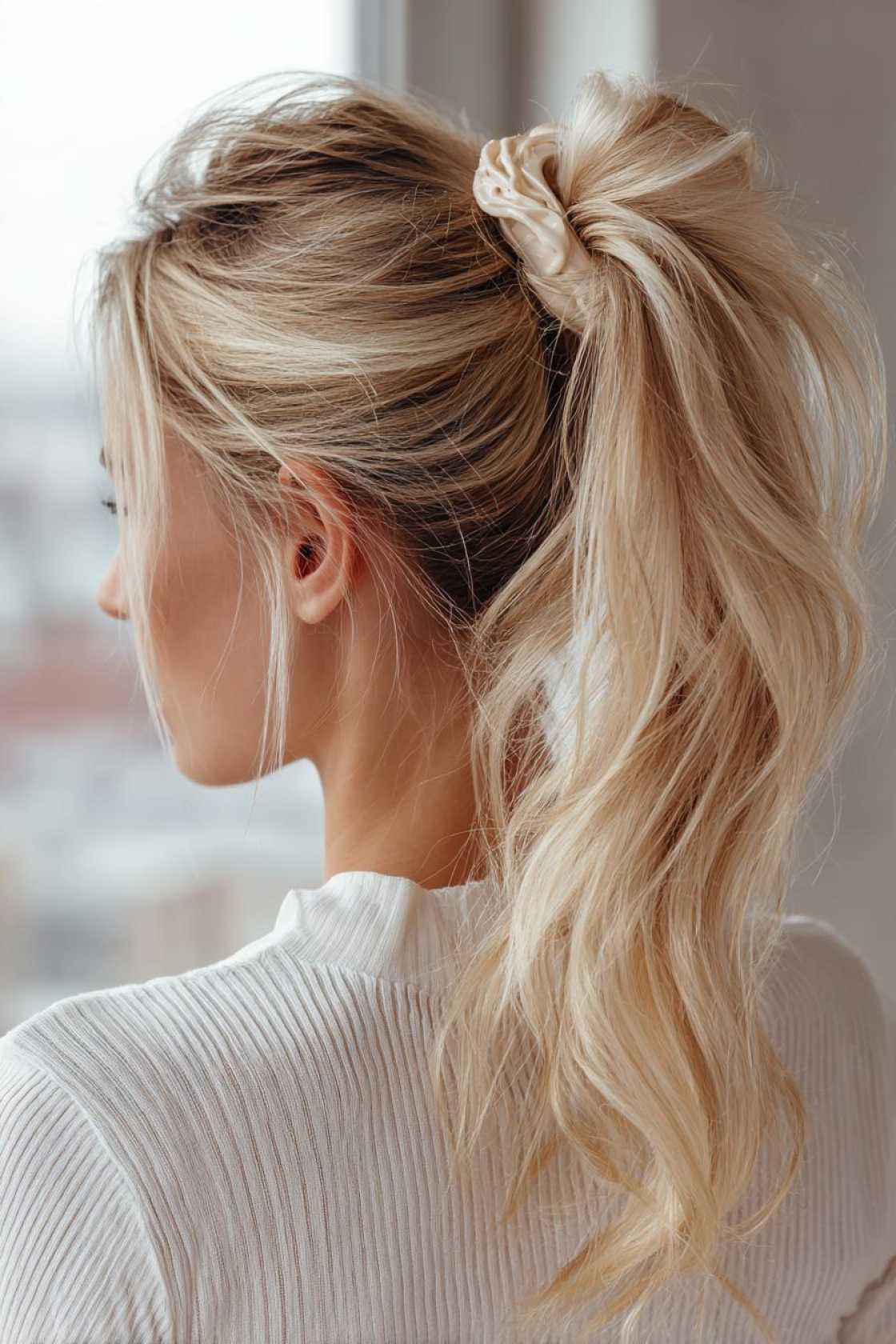 23+ Effortless Messy Claw Clip Hairstyles (Quick Twists & Buns!) - 22. Messy High Ponytail