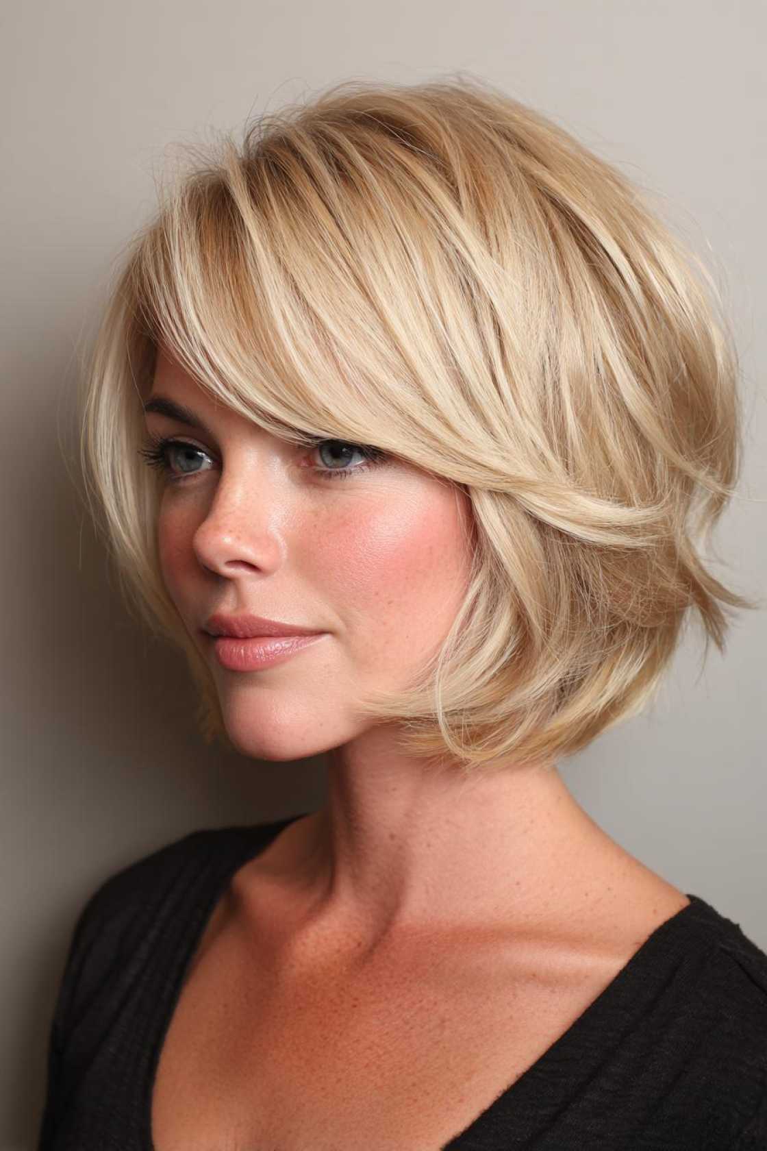 15+ Butterfly Haircuts Taking Flight for Summer 2025 (Light, Airy & Chic!). - 13. The Angled Butterfly Cut with Face-F