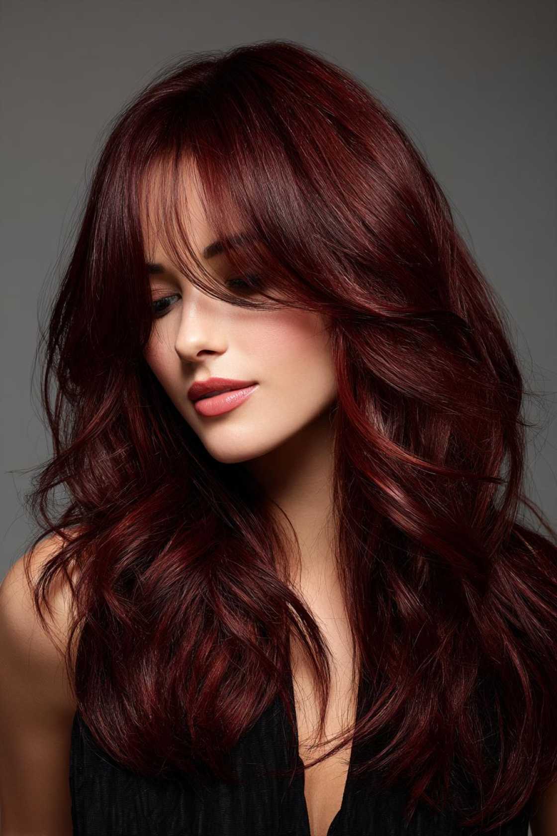 15+ Delicious Cherry Cola Hair Color Ideas for a Rich & Vibrant Look. - 14. All-Over Rich Cherry Cola