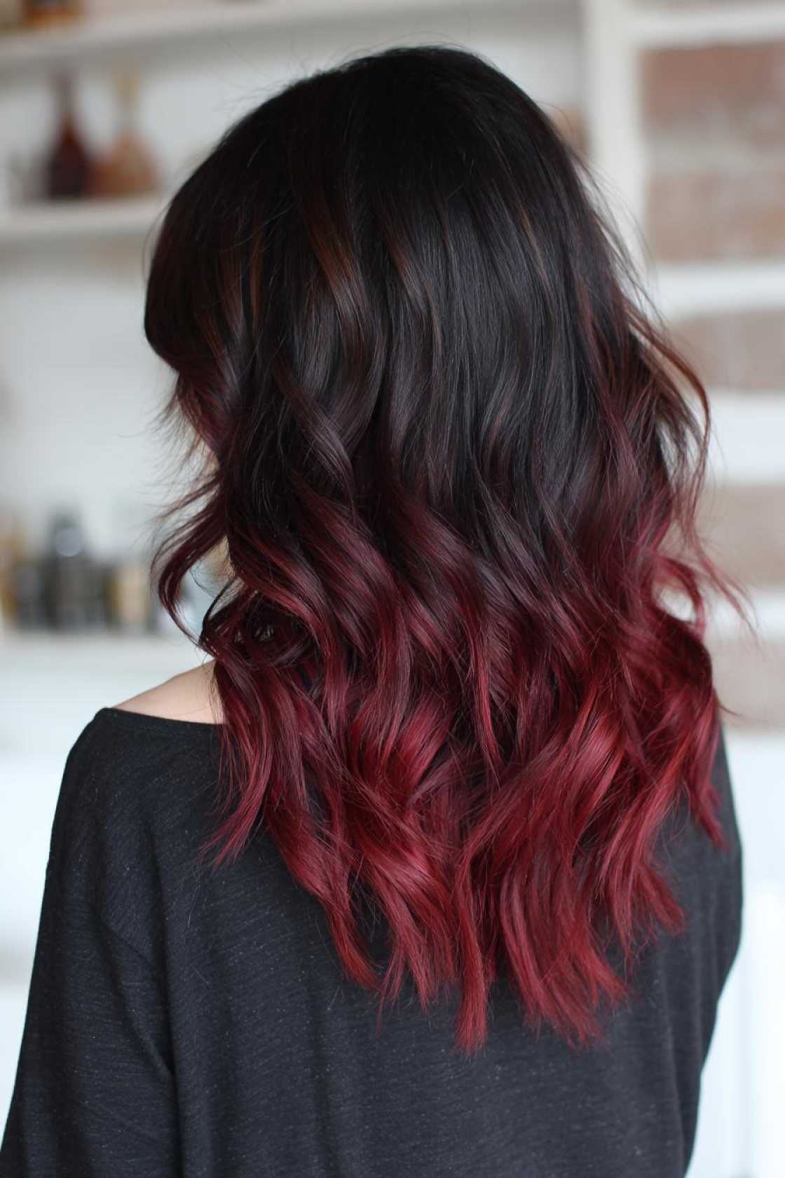 15+ Delicious Cherry Cola Hair Color Ideas for a Rich & Vibrant Look. - 11. Dark Base with Cherry Cola Ends
