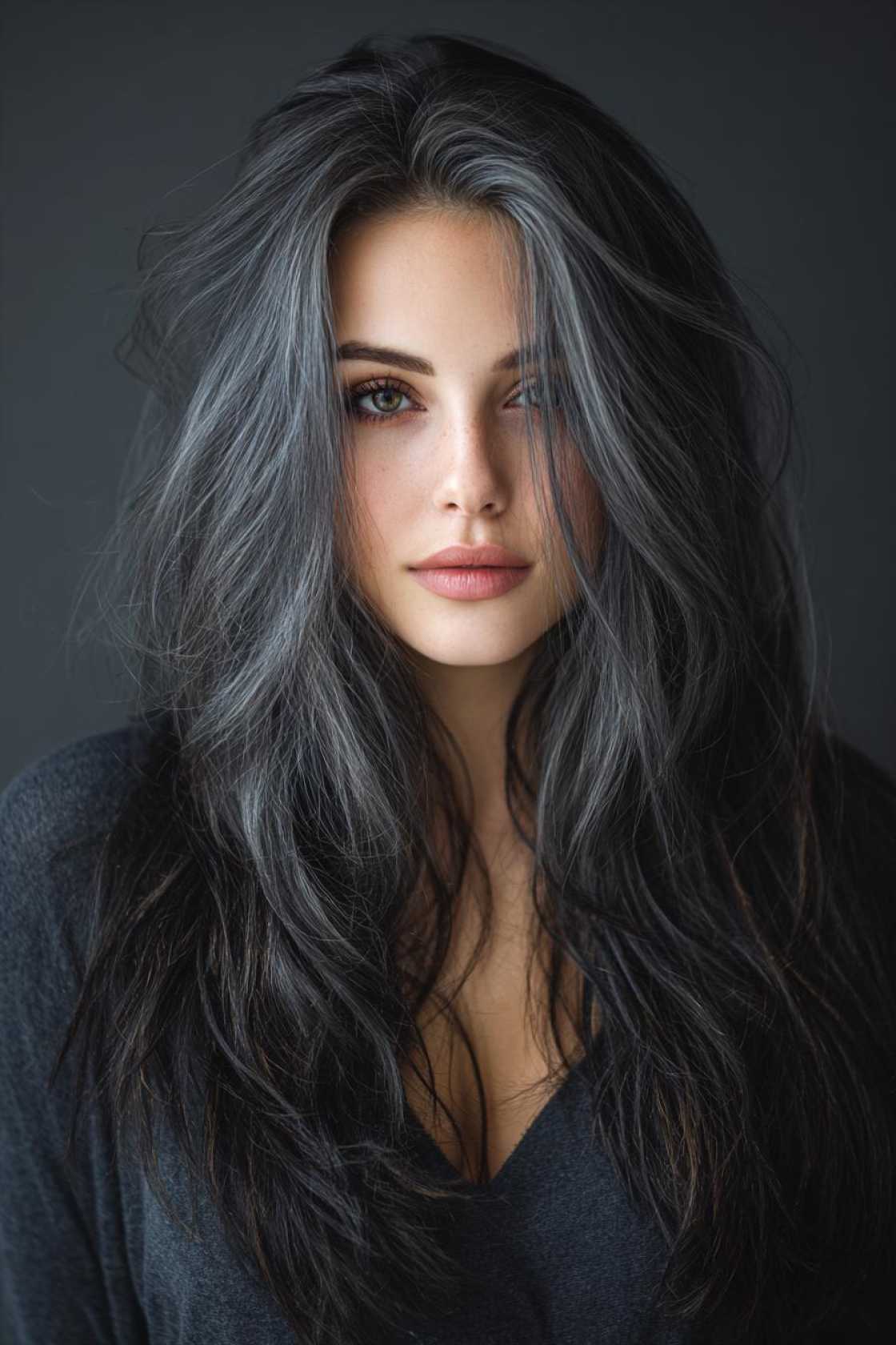 15+ Stunning Gray Blending Ideas for Dark Hair (Embrace Your Grays Gracefully!). - 5. Charcoal Gray Blending