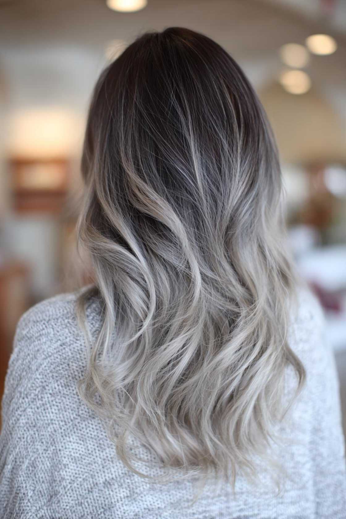 15+ Stunning Gray Blending Ideas for Dark Hair (Embrace Your Grays Gracefully!). - 15. Gray Ombre