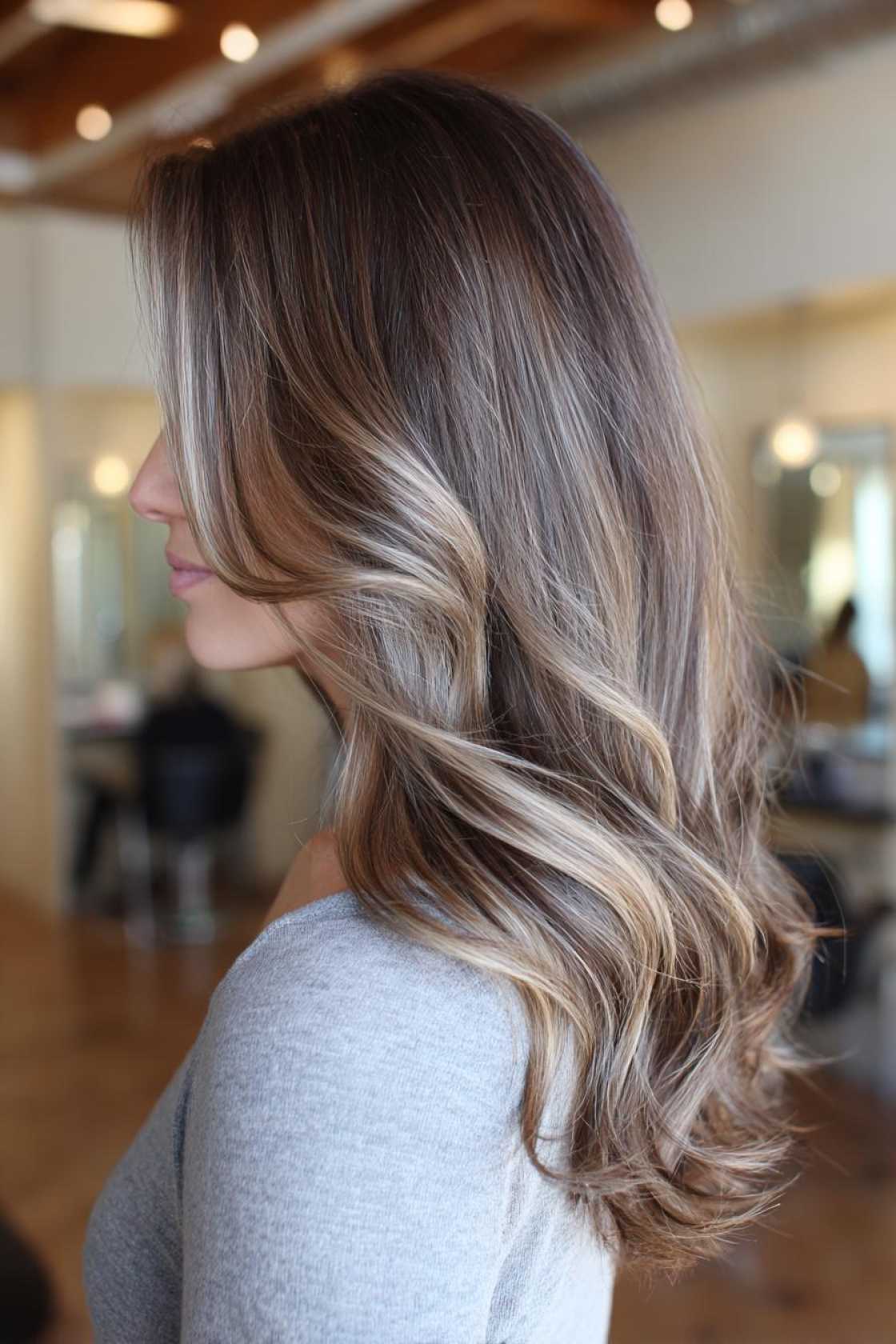 15+ Stunning Gray Blending Ideas for Dark Hair (Embrace Your Grays Gracefully!). - 14. Balayage with Gray Tones