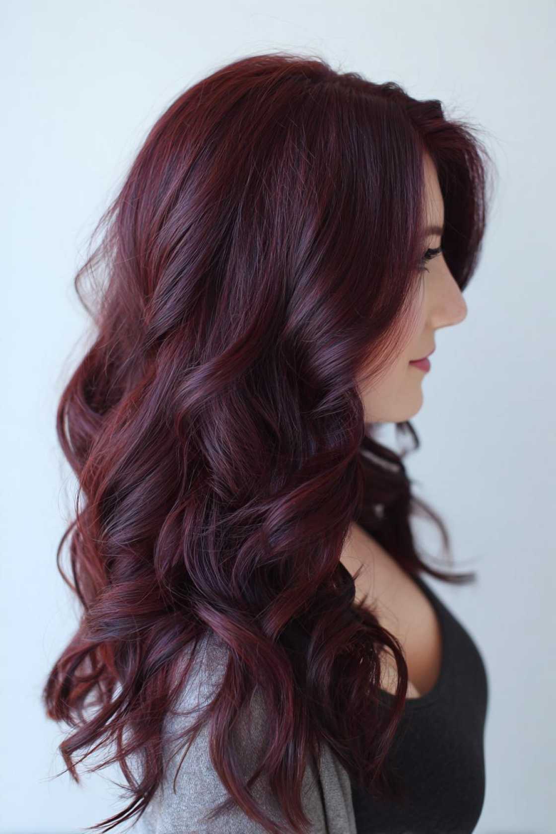 20+ Fresh Hair Color Ideas to Make Your Brunette Hair Shine (2025 Trends!). - 8. Burgundy Lowlights