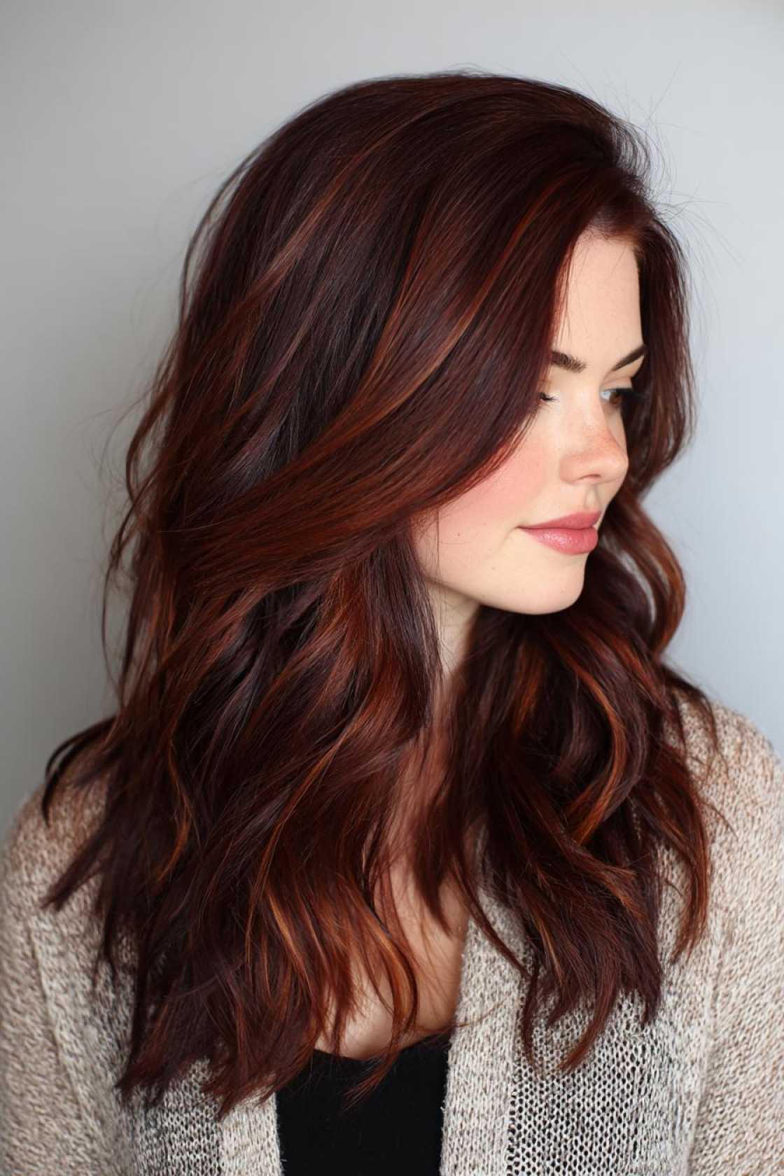 20+ Fresh Hair Color Ideas to Make Your Brunette Hair Shine (2025 Trends!). - 13. Mahogany Highlights