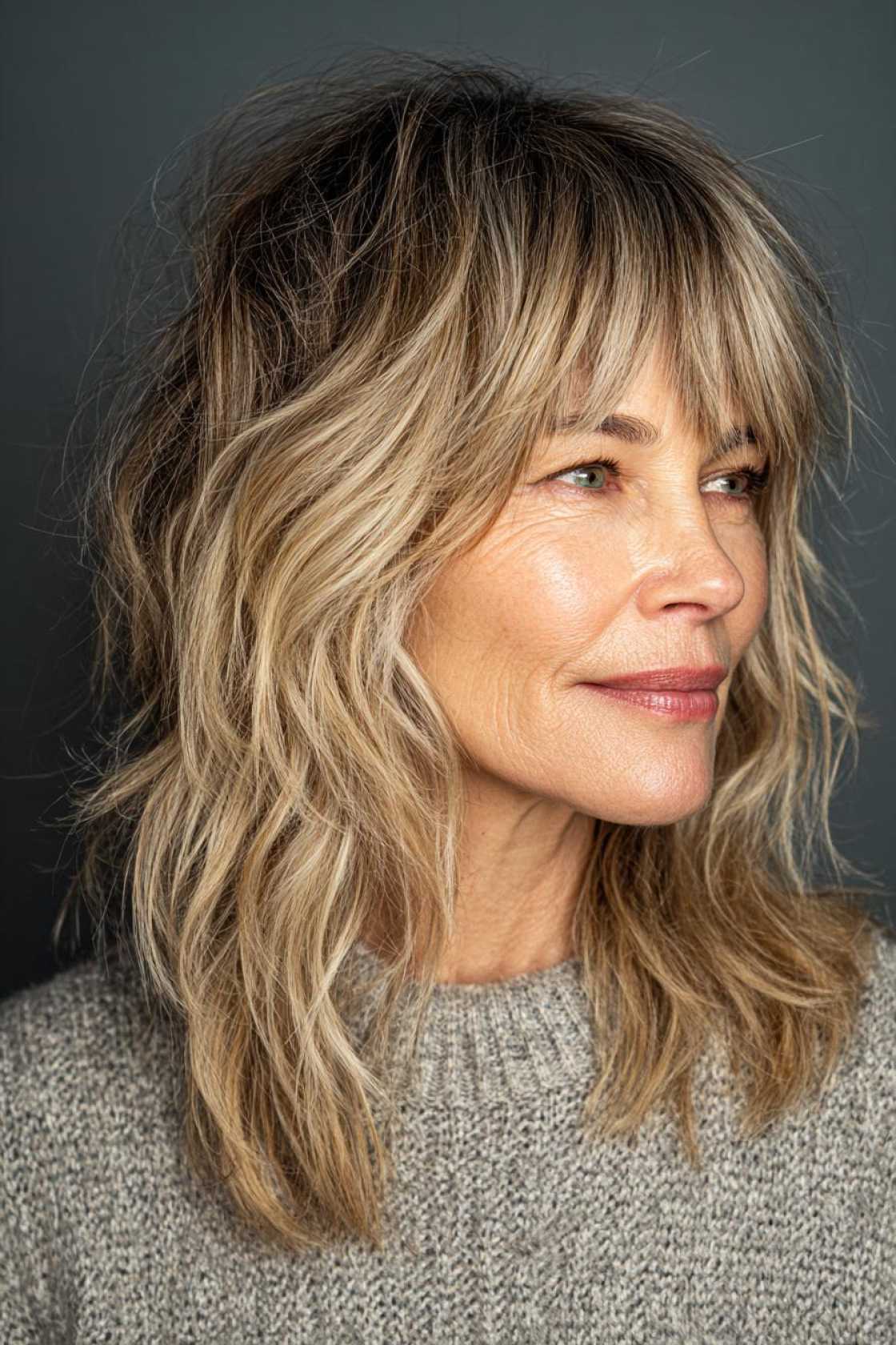 Effortless & Elegant: 18+ Summer Haircut Ideas for Women Over 50 (2025 Ready!). - 3. The Wavy Shag with Bangs