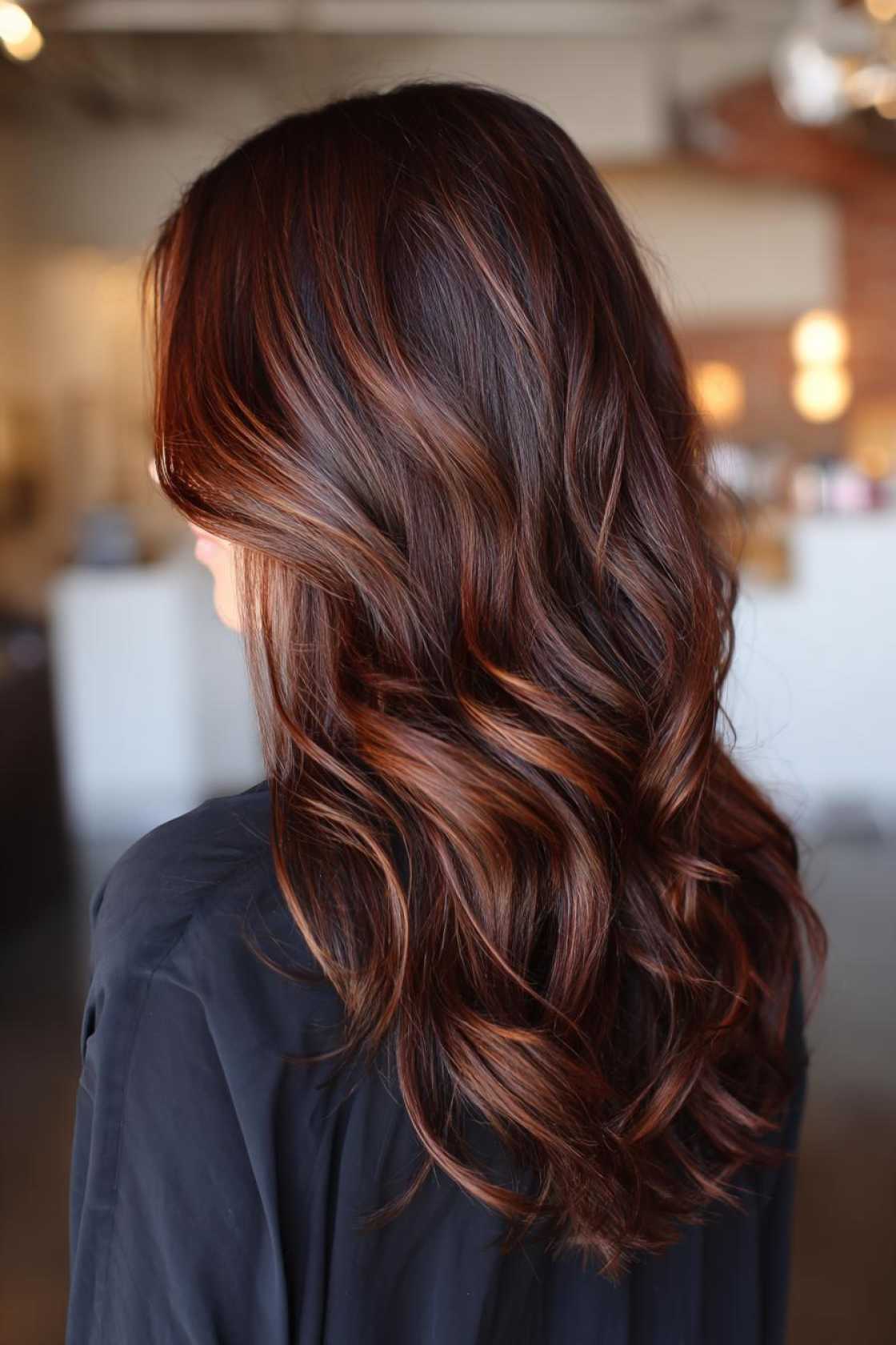 Embrace Autumnal Hues: 10+ Gorgeous Red-Brown & Copper Tones for Brunettes. - 1. Rich Auburn Balayage