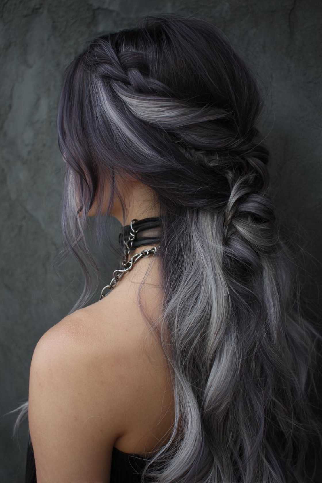 Low-Maintenance Magic: 20+ Gray Blending Looks for Dark Hair That Grow Out Beautifully. - 22. Subtle Silver Streaks