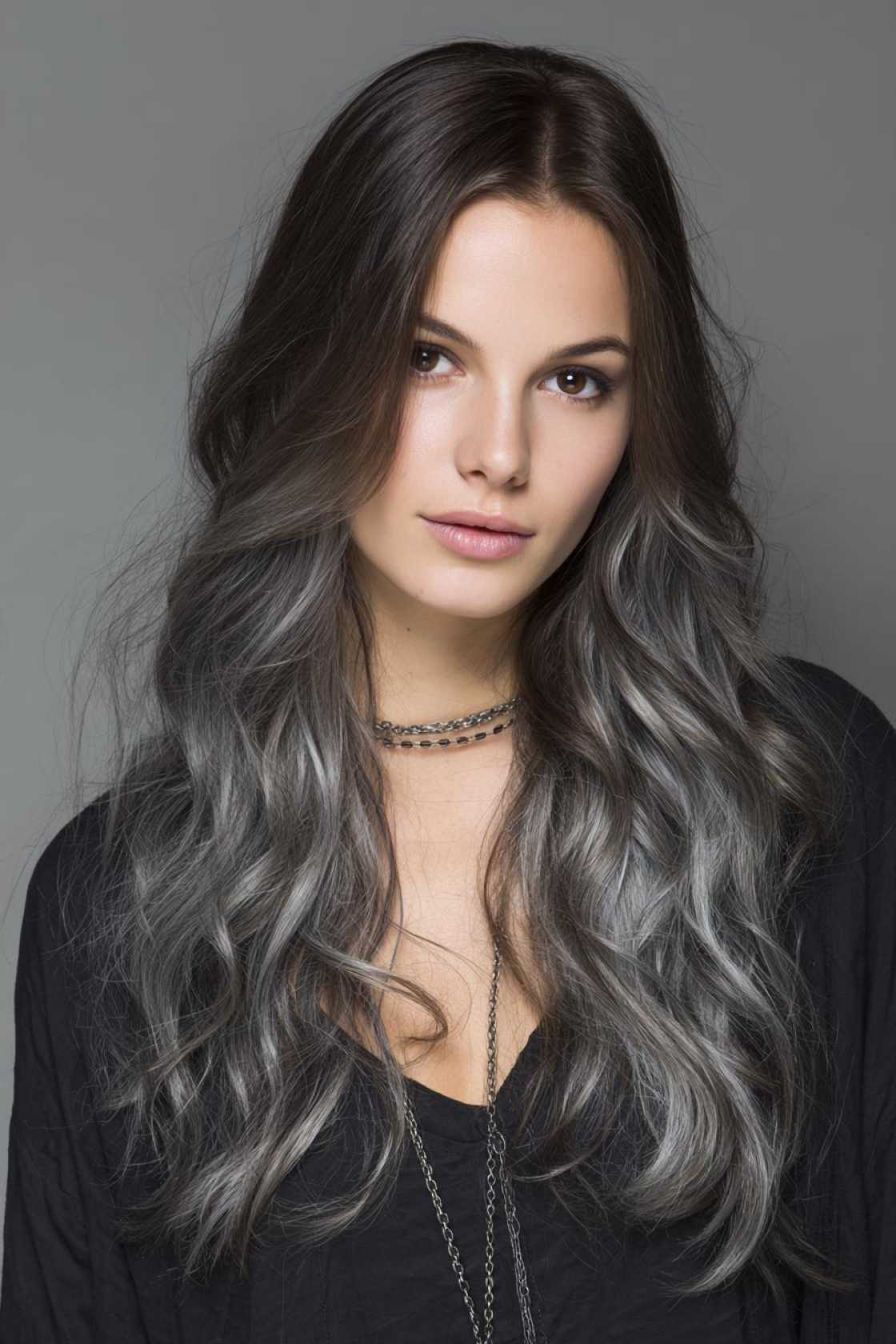 Low-Maintenance Magic: 20+ Gray Blending Looks for Dark Hair That Grow Out Beautifully. - 21. Pewter Ribbons