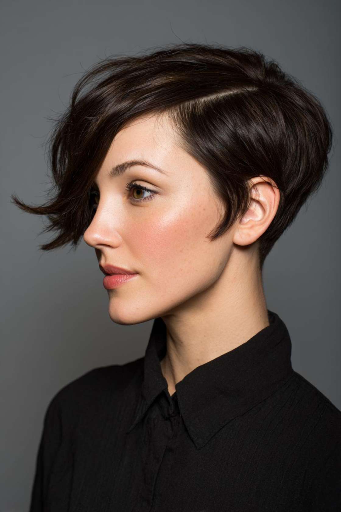 Pixie Power for Round Faces: 12+ Chic Styles That Add Height & Definition. - 4. The Pixie with a Deep Side Part