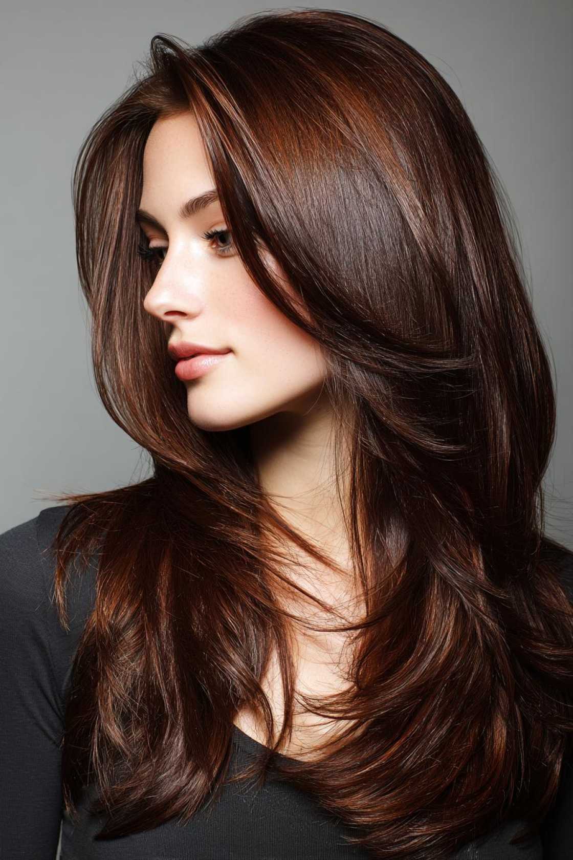 The Art of Understated Glam: 10+ Sophisticated Color Enhancements for Brunettes. - 2. Mahogany Undertones