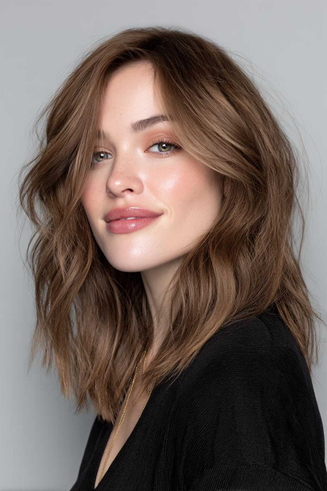 The Art of Understated Glam: 10+ Sophisticated Color Enhancements for Brunettes. - 4. Toasted Almond Money Piece