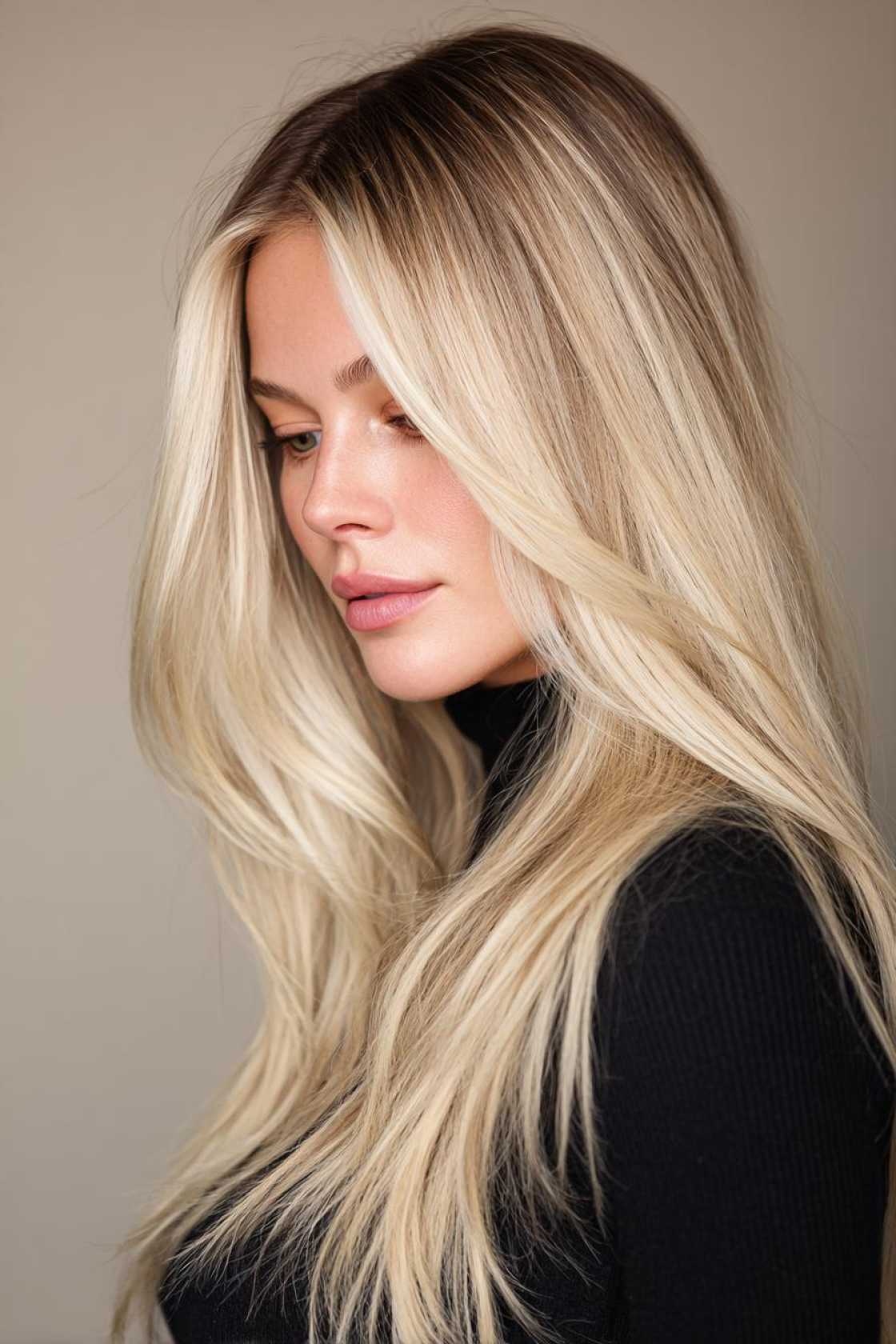 The Ultimate Neapolitan Hair Guide: Blending Chocolate, Vanilla & Strawberry Hues. - 5. Vanilla Blonde with Chocolate Root Sh