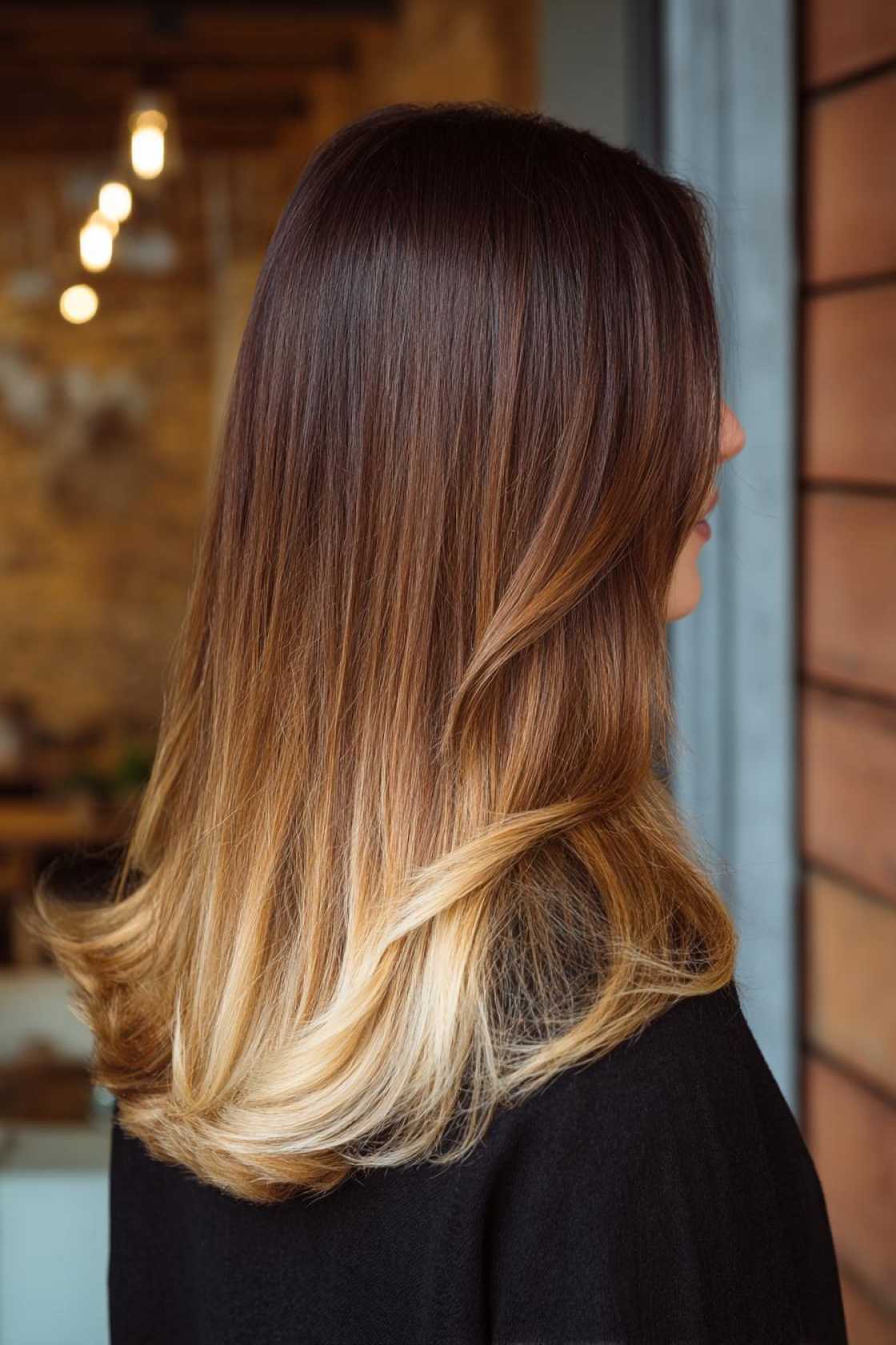 The Ultimate Neapolitan Hair Guide: Blending Chocolate, Vanilla & Strawberry Hues. - 17. Vanilla Ombre with Chocolate Roots