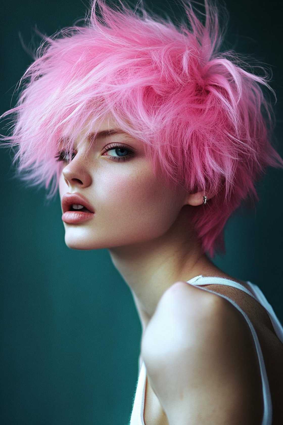 12+ Pink Wolf Cut Hairstyle Ideas Mixing Rough Layers with Feminine Color - 7. Bubblegum Pink Layers Wolf Cut