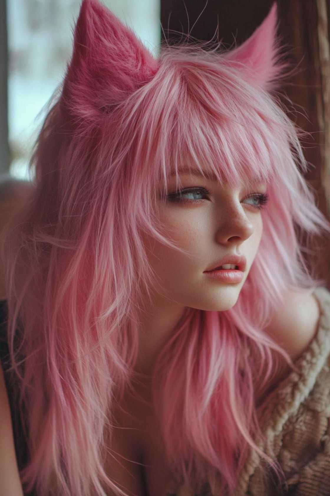 12+ Pink Wolf Cut Hairstyle Ideas Mixing Rough Layers with Feminine Color - Hair Care for Pink Wolf Cuts