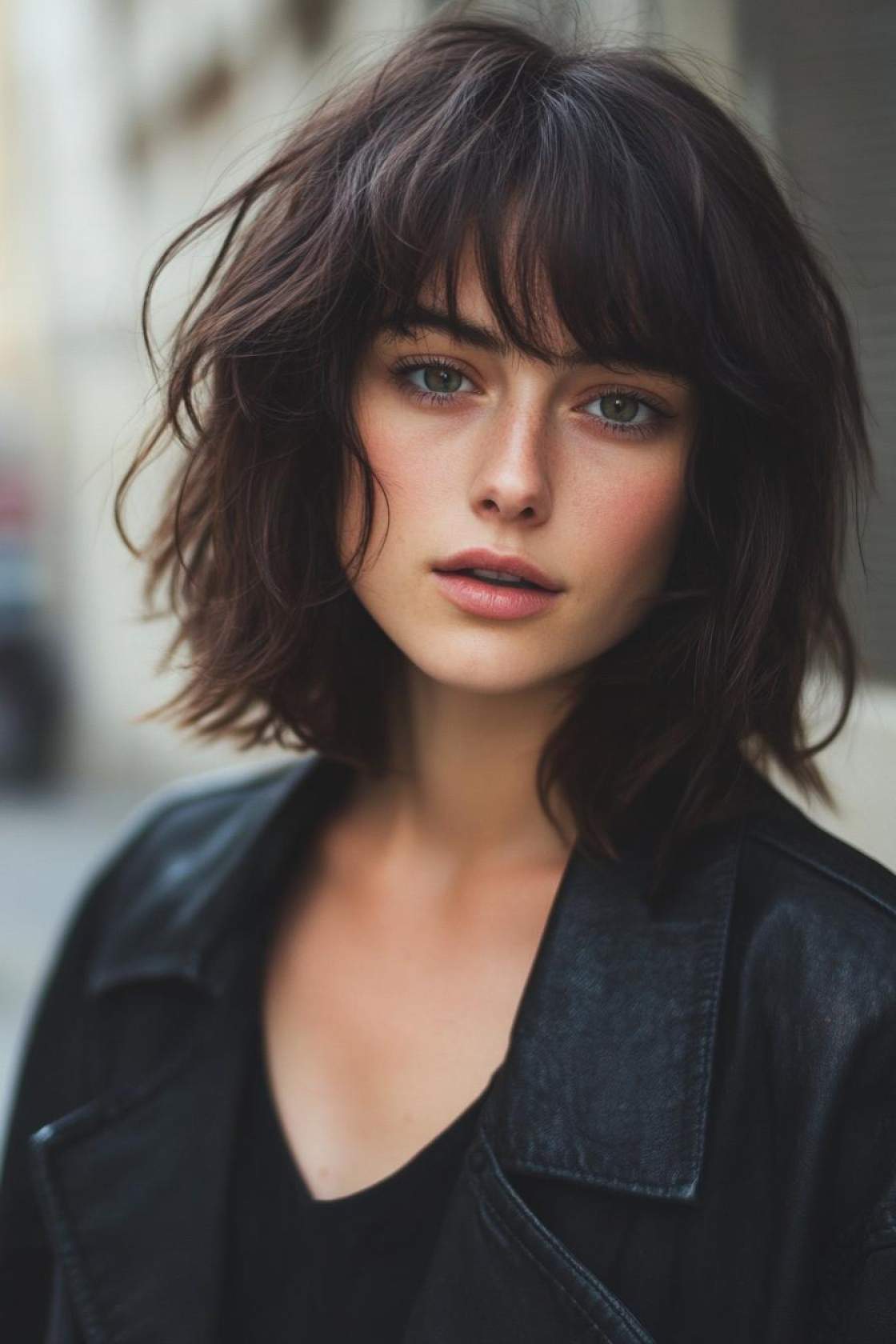 Bold & Beautiful: 12+ Short Haircuts with Bangs That Add Instant Edge - 1. The Edgy Lob with Choppy Bangs