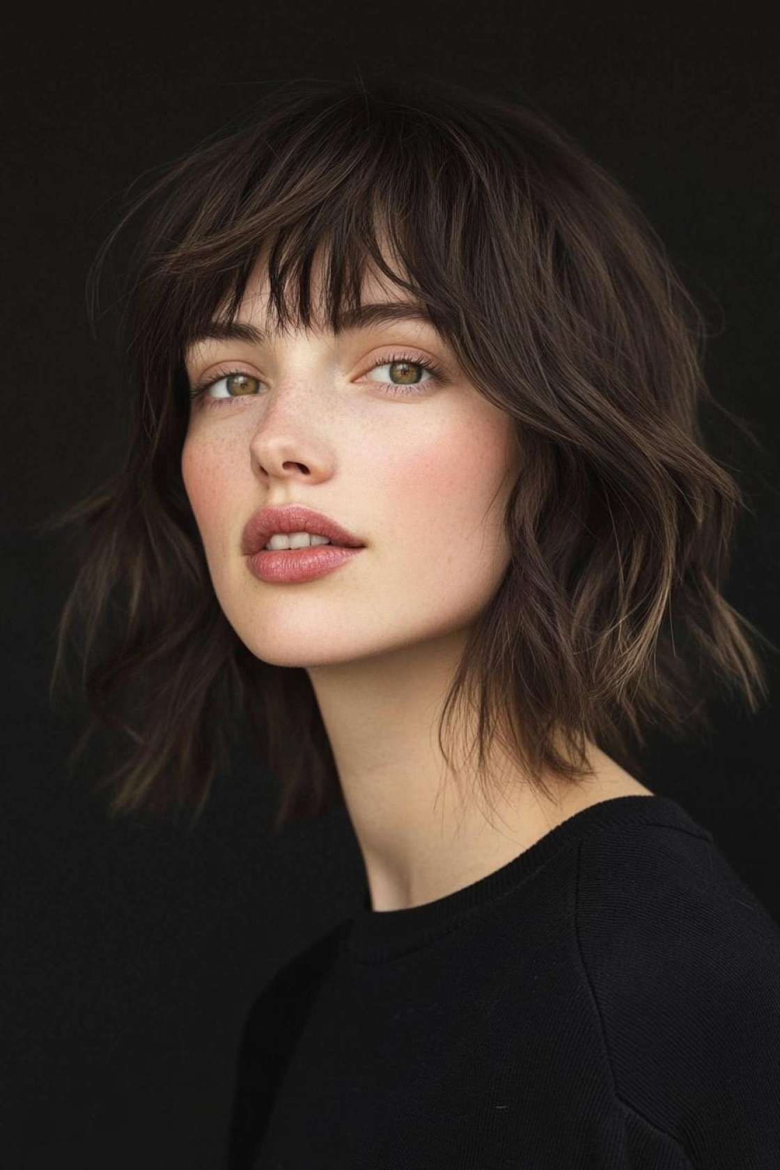 Bold & Beautiful: 12+ Short Haircuts with Bangs That Add Instant Edge - 11. The Shag with Wispy Bangs