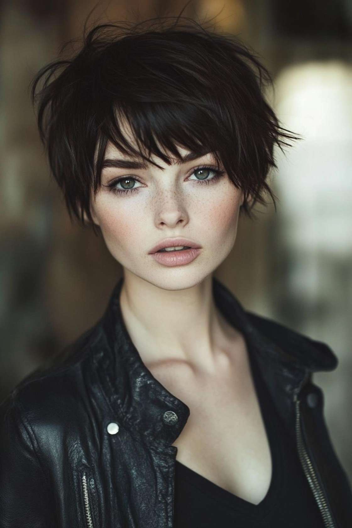Bold & Beautiful: 12+ Short Haircuts with Bangs That Add Instant Edge - 6. The Textured Crop with Angled Bangs