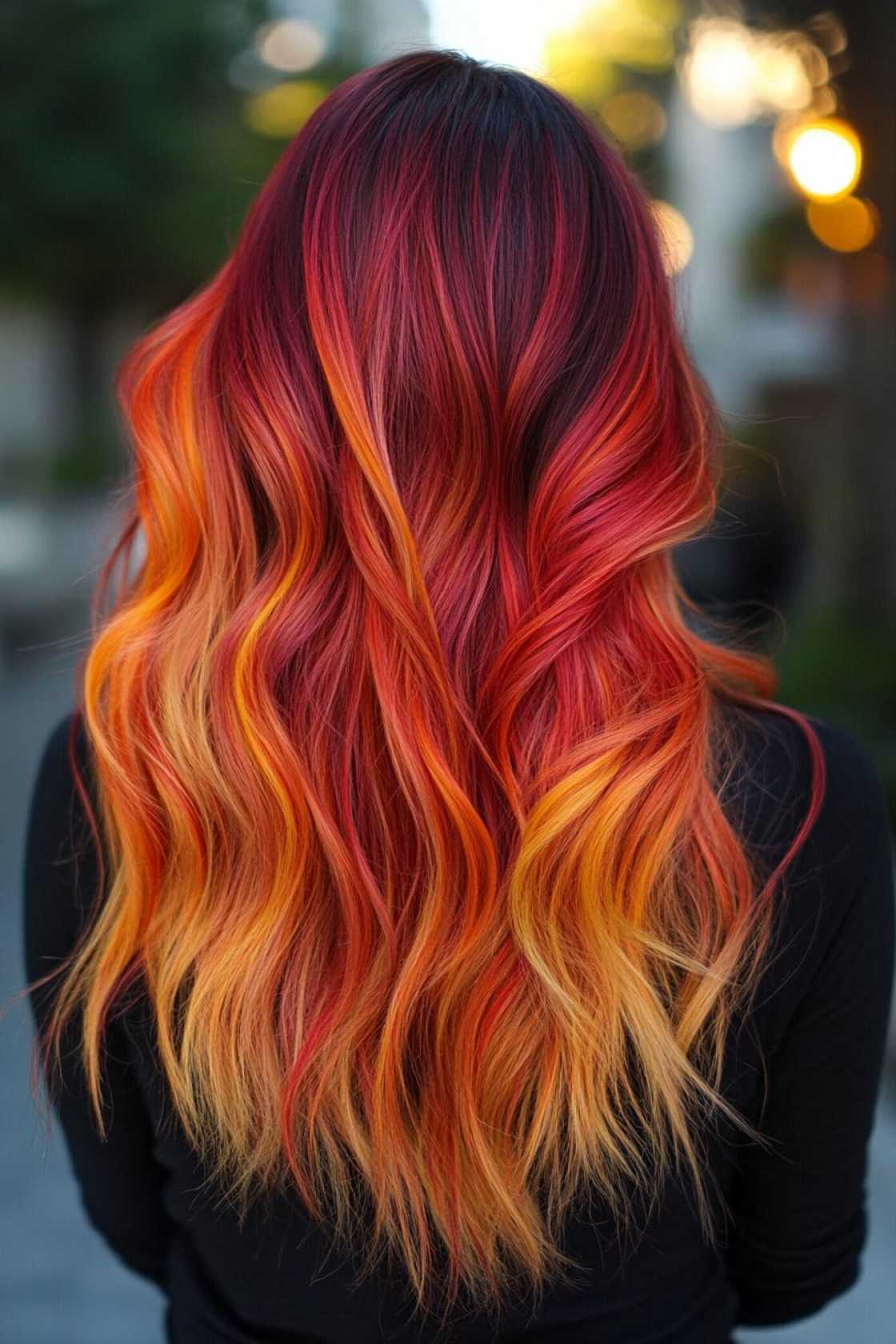 Color Play: 12+ Calico Hair Combinations That Turn Heads - 13. Sunset Swirl