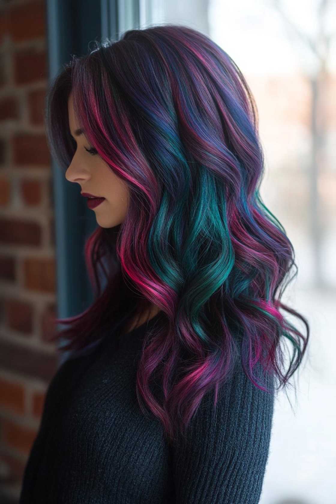 Color Play: 12+ Calico Hair Combinations That Turn Heads - 9. Jewel Tones Trio