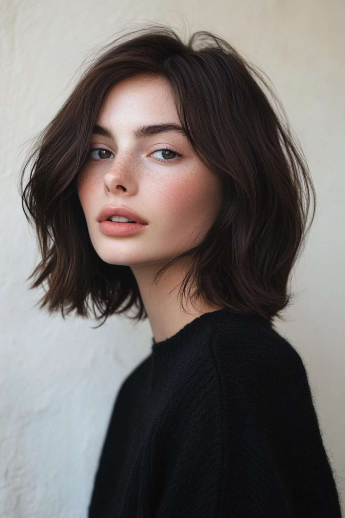 Cool Girl Energy: 14+ Choppy Lob Ideas for Effortless Texture - 5. The Sleek but Choppy Lob