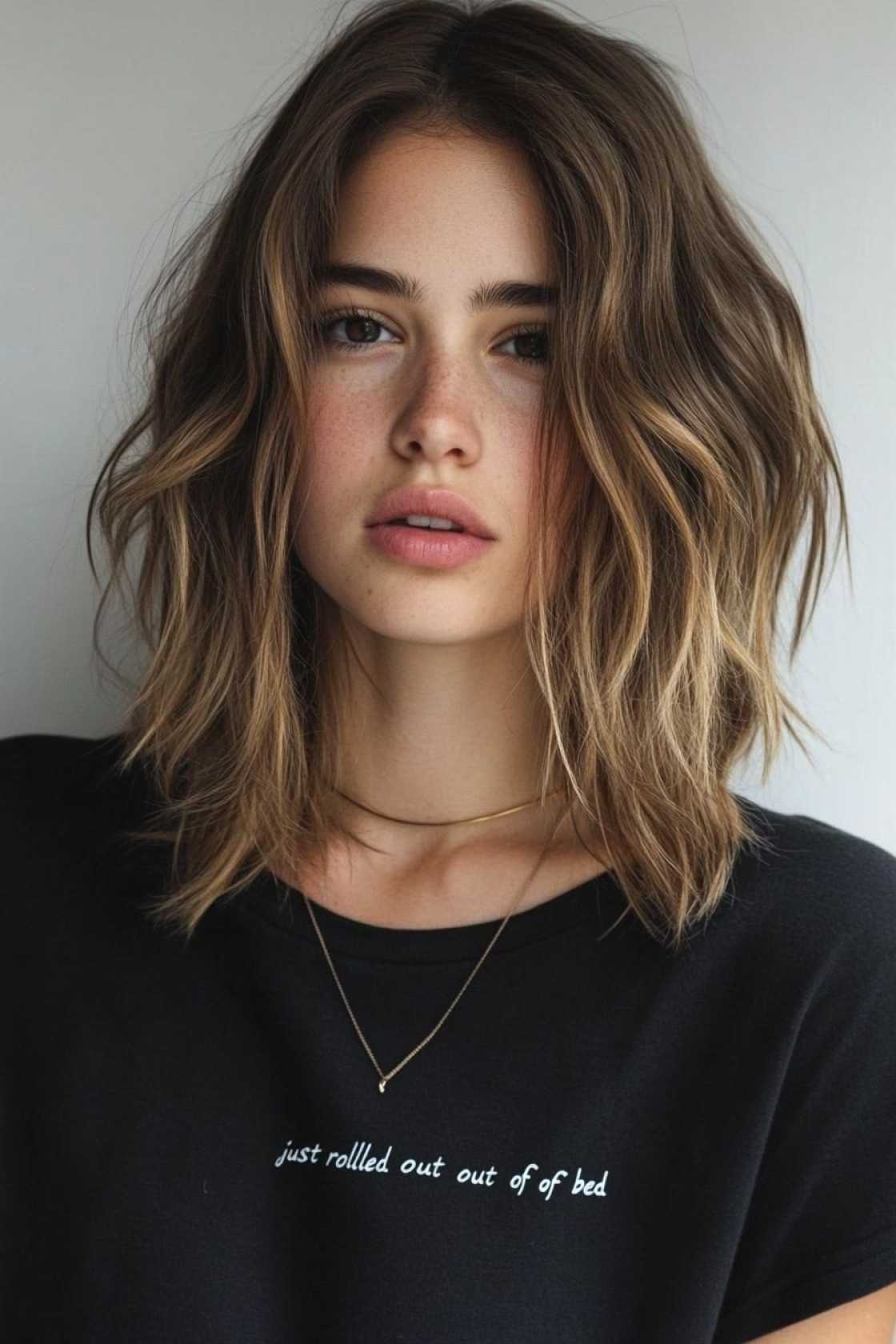 Cool Girl Energy: 14+ Choppy Lob Ideas for Effortless Texture - 14. The Undone Waves Choppy Lob