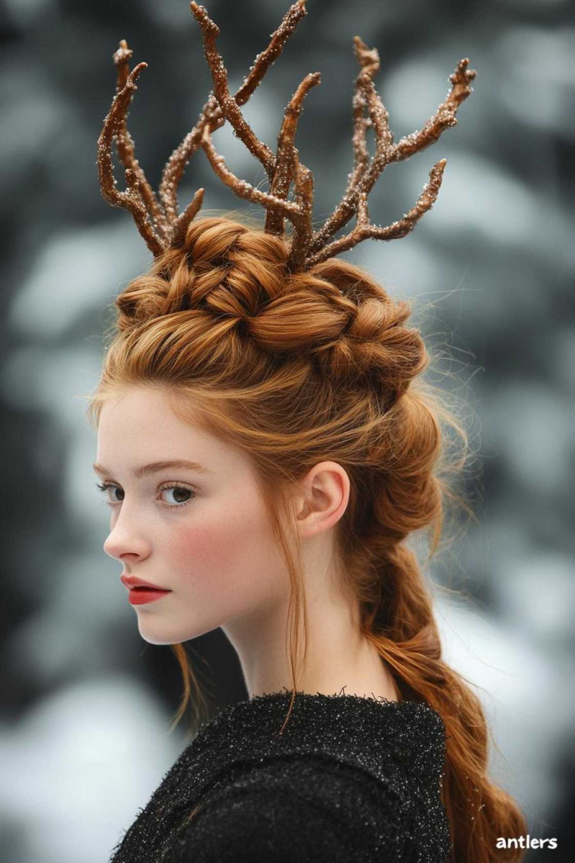 Dr. Seuss-Inspired: 11+ Whoville Hairstyles for a Fun & Whimsical Holiday Look - 6. The Reindeer Antler Updo