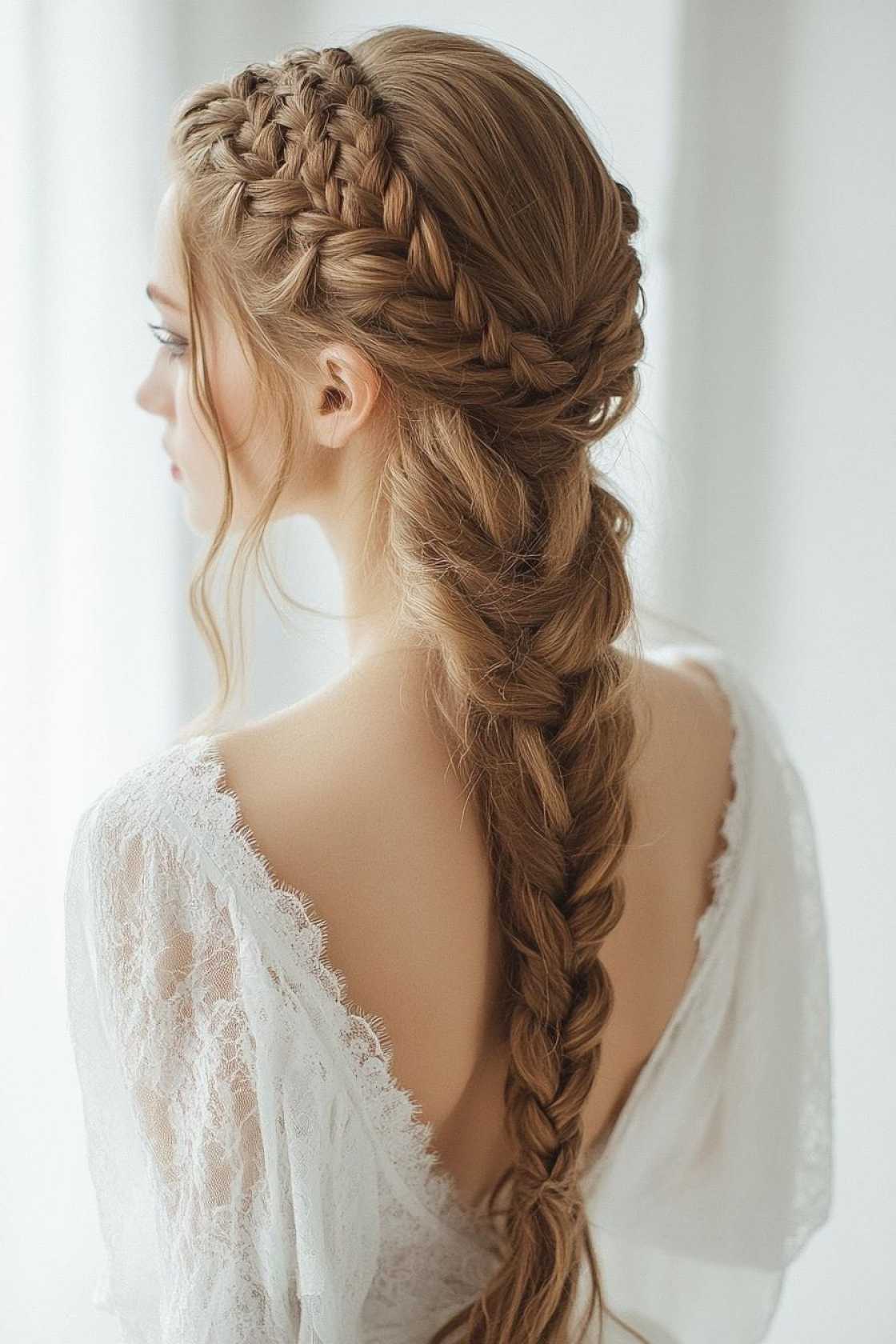 Effortless & Elegant: 12+ Long Hair Aesthetic Looks That Define Soft Beauty - Braided Crown