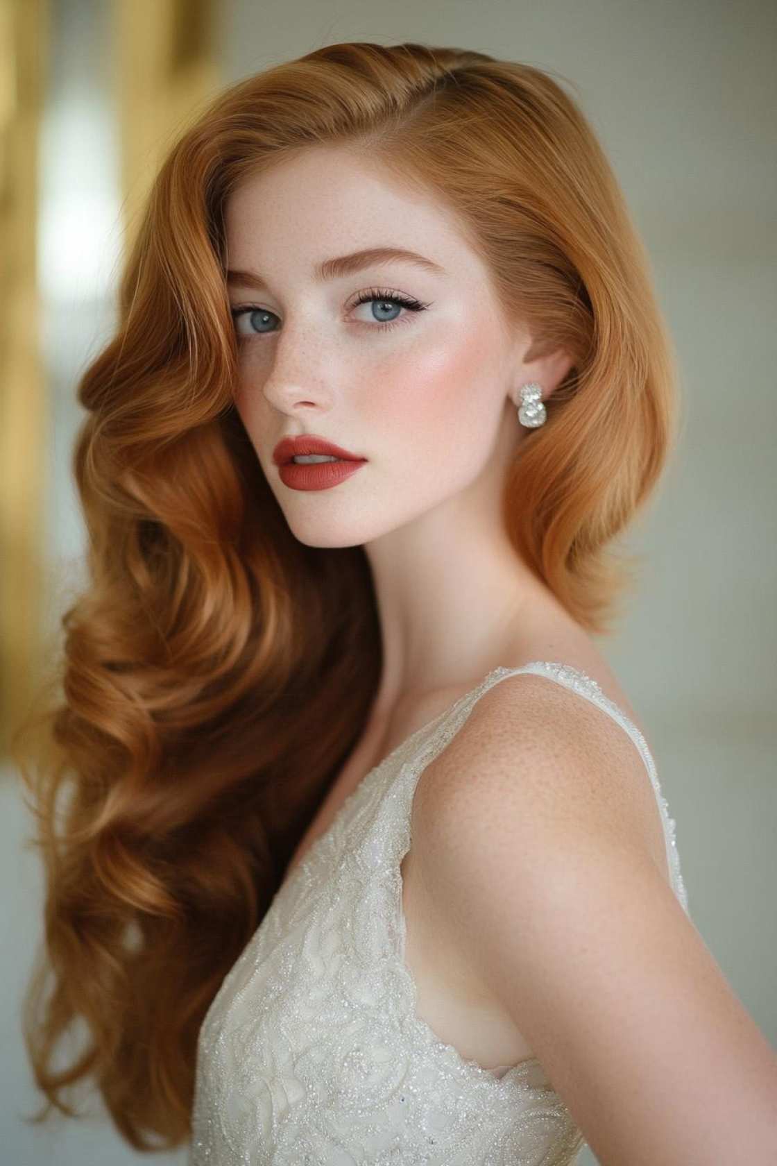 Effortless & Elegant: 12+ Long Hair Aesthetic Looks That Define Soft Beauty - Side-Swept Waves