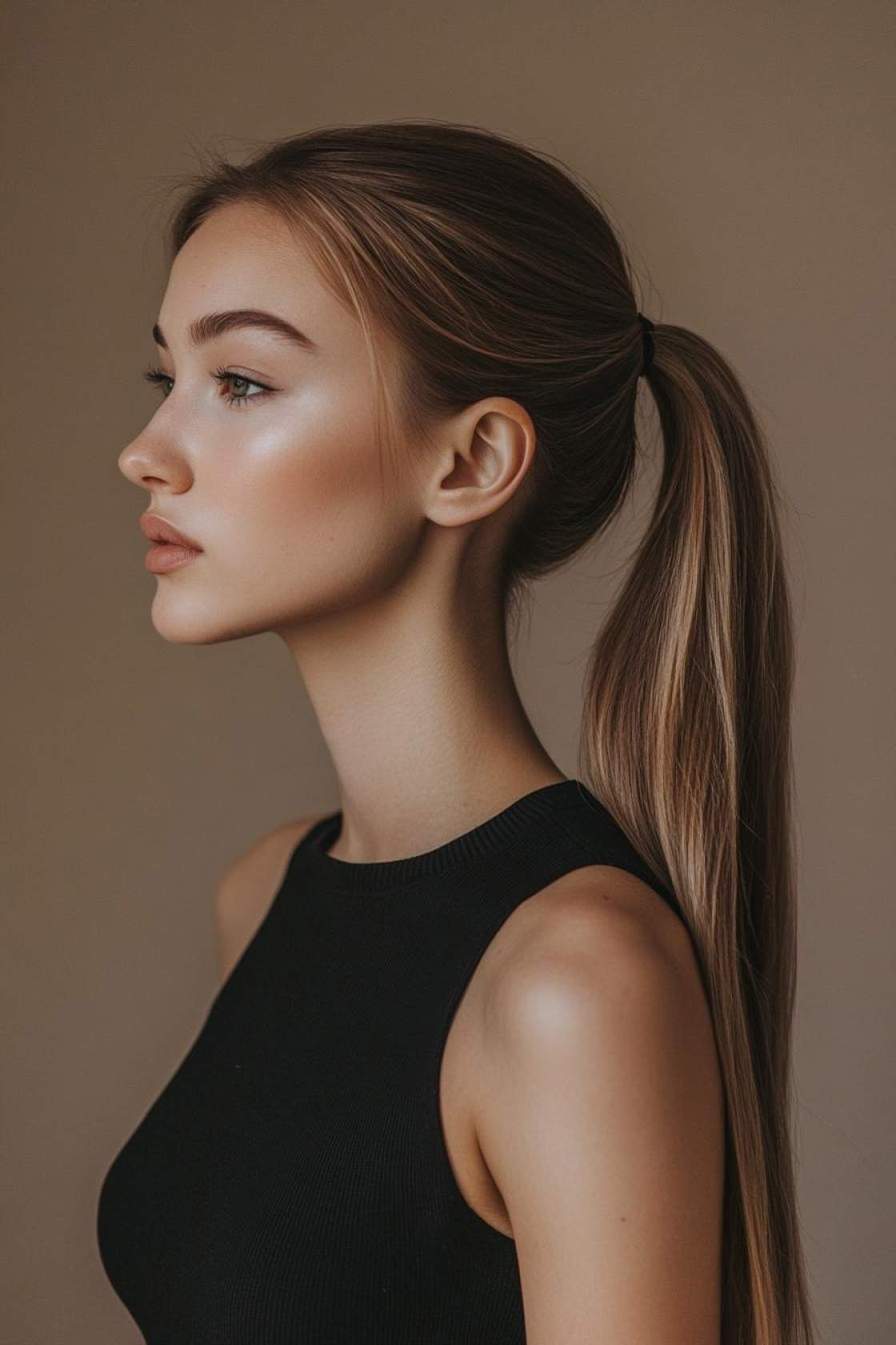 Effortless & Elegant: 12+ Long Hair Aesthetic Looks That Define Soft Beauty - The Sleek High Ponytail