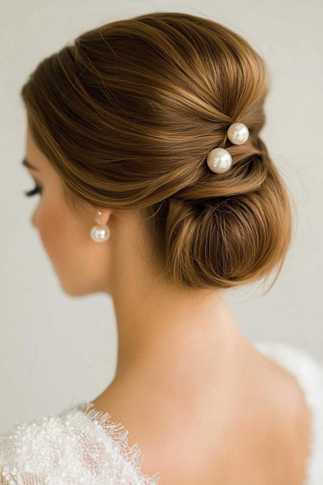 Polished & Pretty: 13+ Graduation Hair Ideas That Look Perfect in Photos - 11. The Classic Bun with Pearls