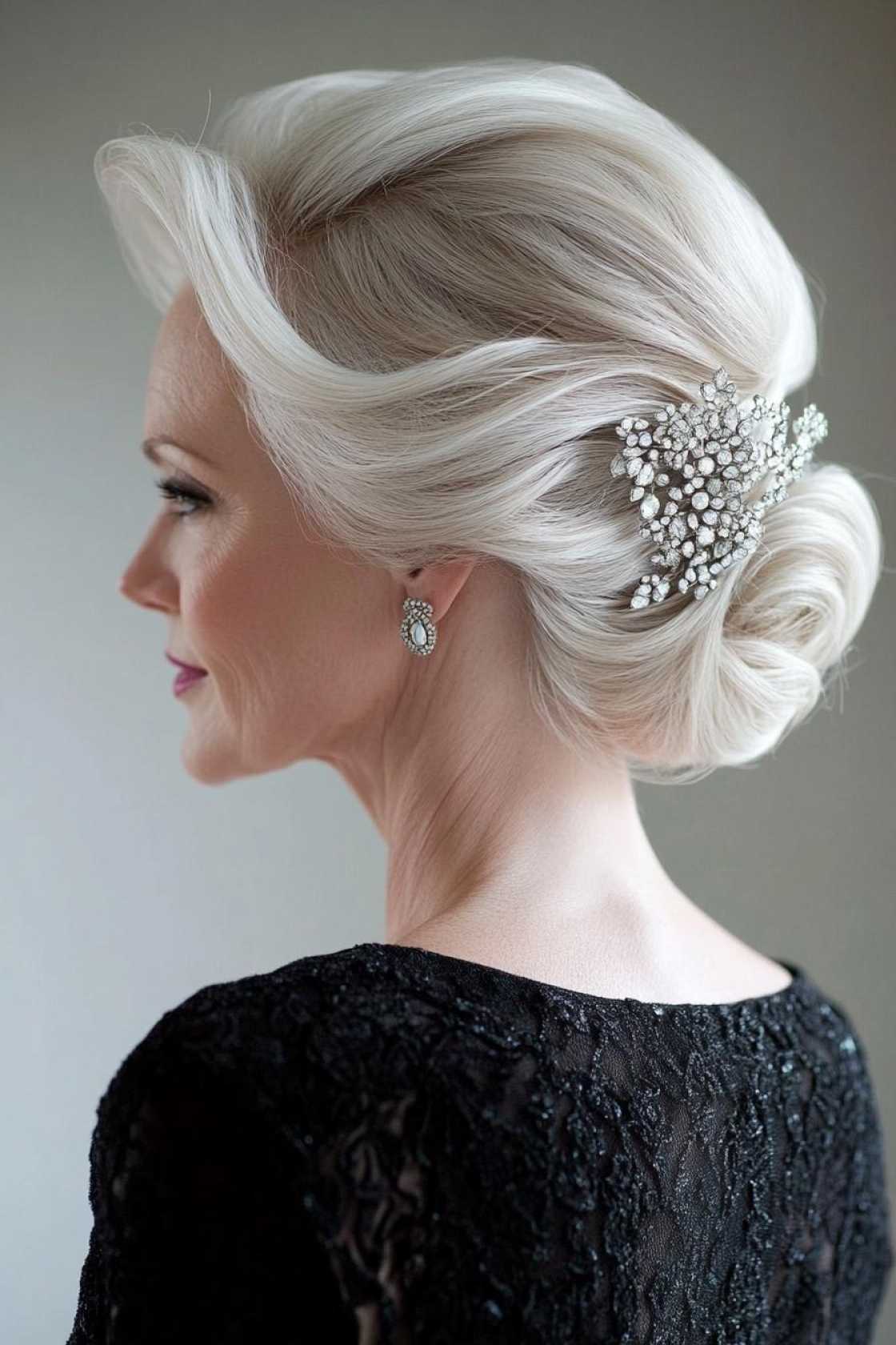 Timeless Grace: 12+ Holiday Hairstyles That Flatter Women Over 50 - 13. The Chic Chignon