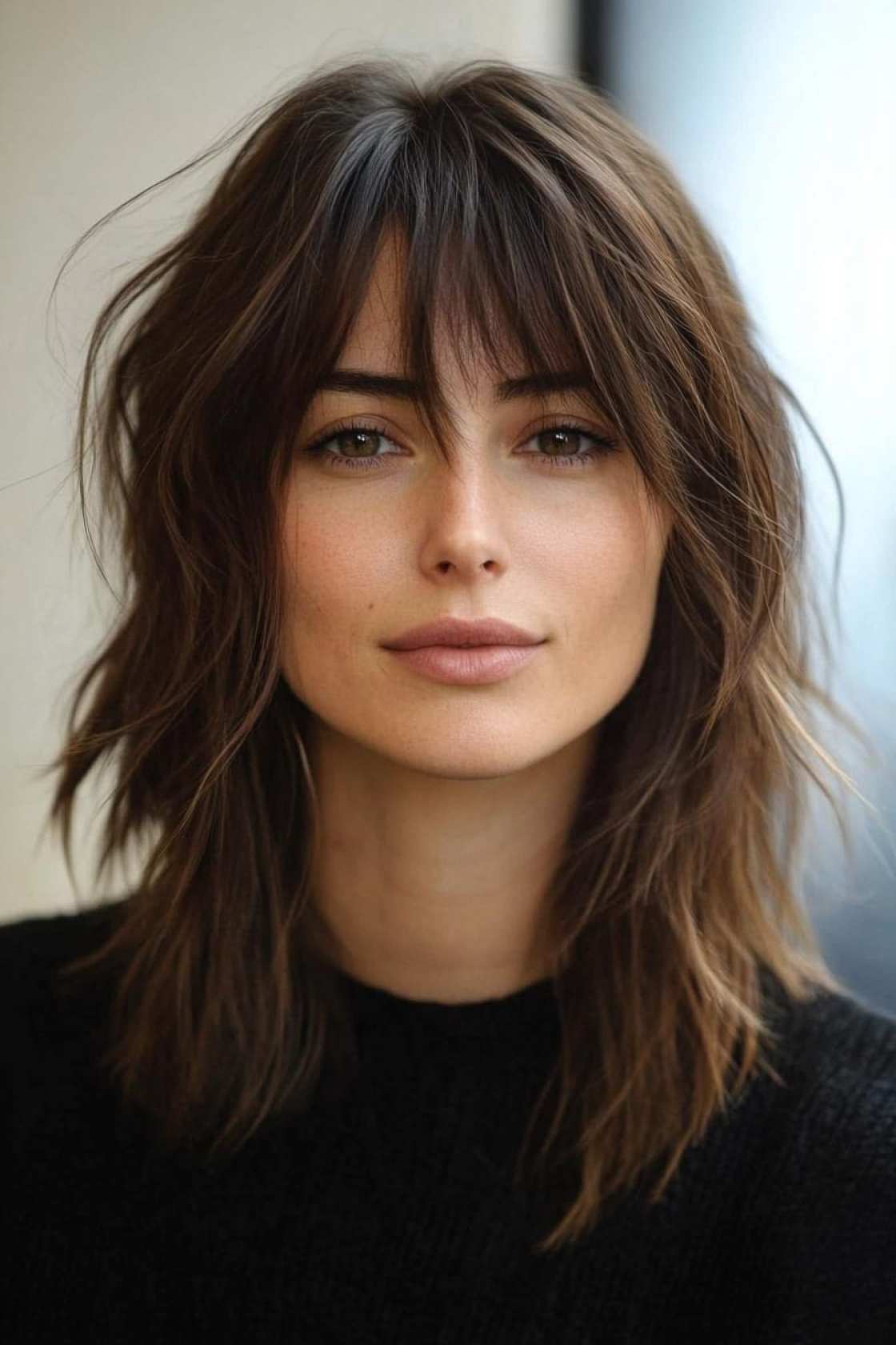 12+ Choppy Shoulder-Length Haircuts with Modern Texture and Flow - 3. The Razor Cut Shag for Volume