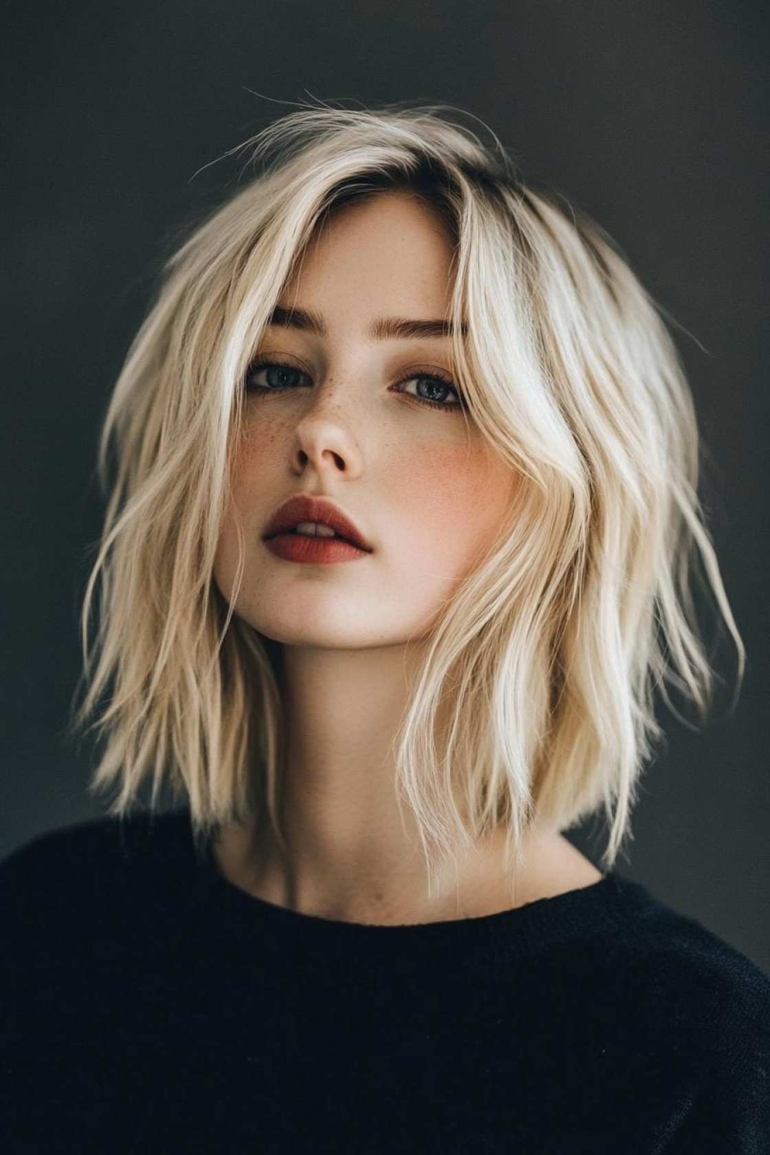 12+ Choppy Shoulder-Length Haircuts with Modern Texture and Flow - 10. The Blunt Cut with Undercut Texture